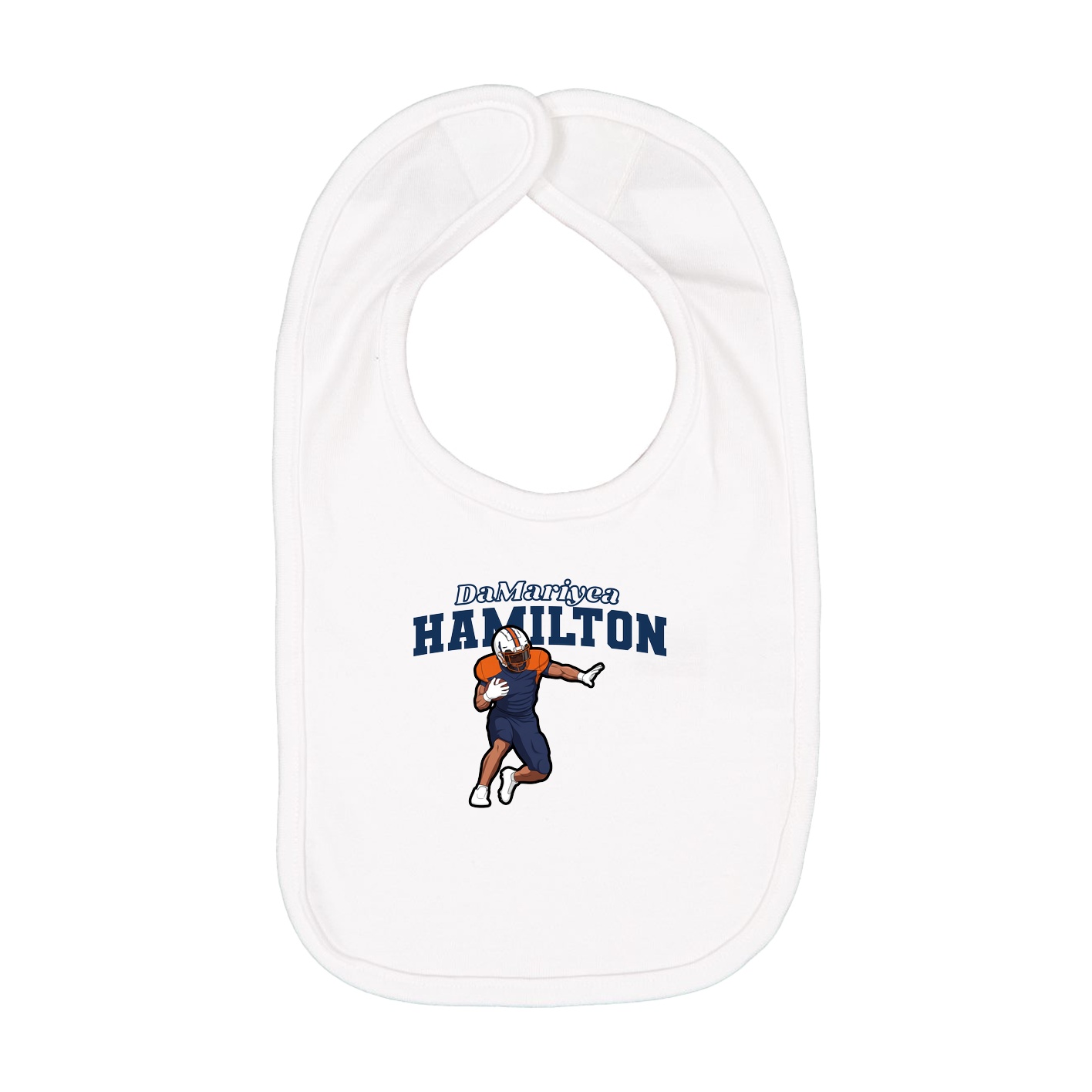 Infant Bib — Name Arch in White