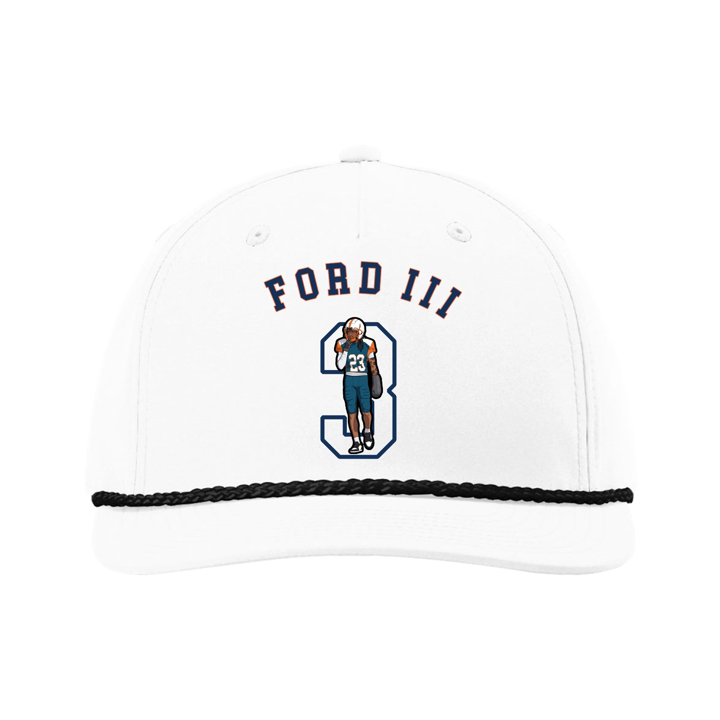 Five-Panel Classic Rope Cap — Shirsey Arch in White