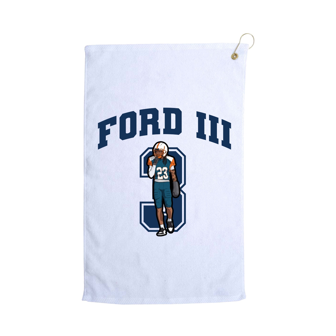 Golf Towel — Number in White