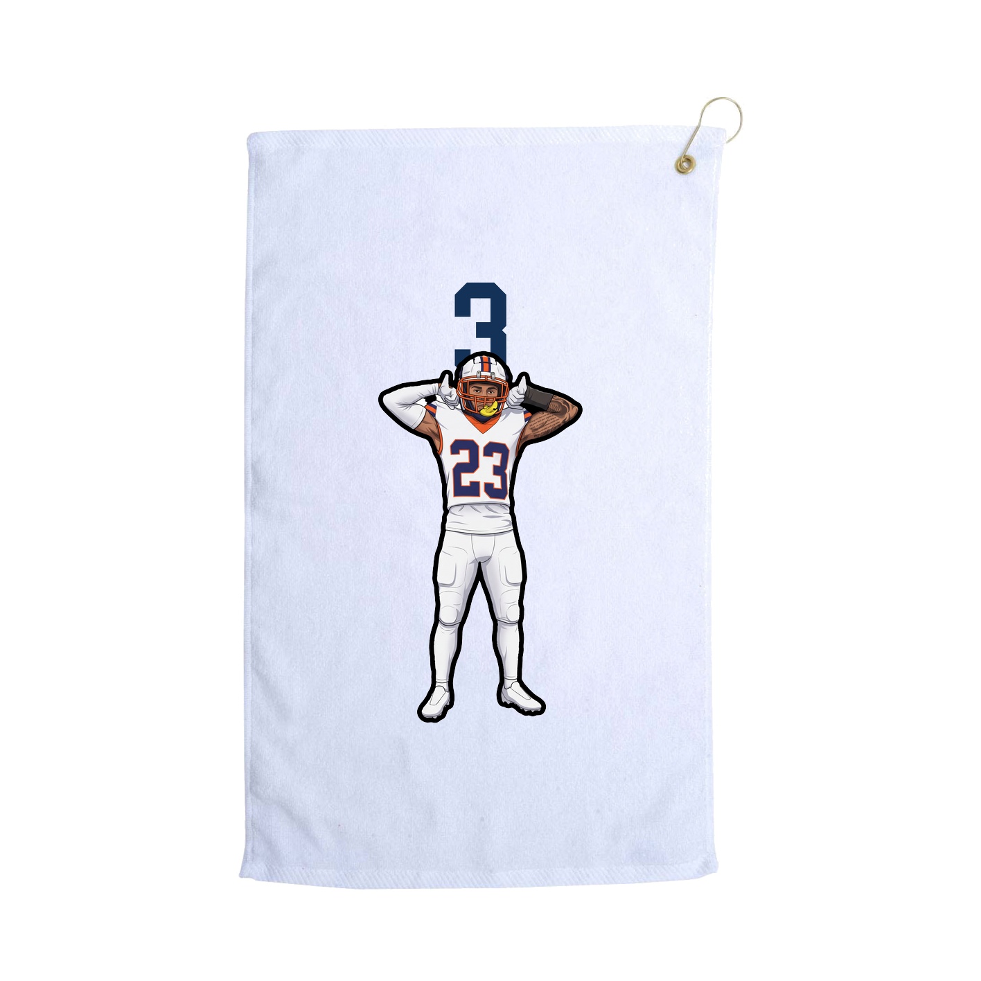 Golf Towel — Number Top in White