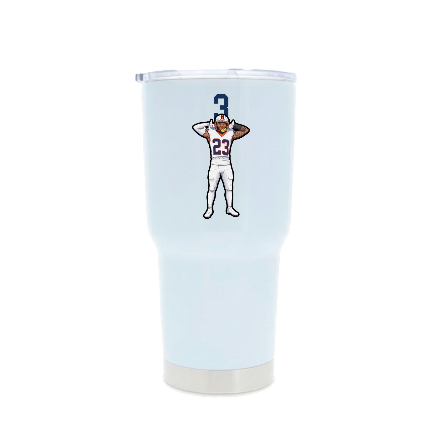 30oz Stainless Steel Tumbler — Number Top in White