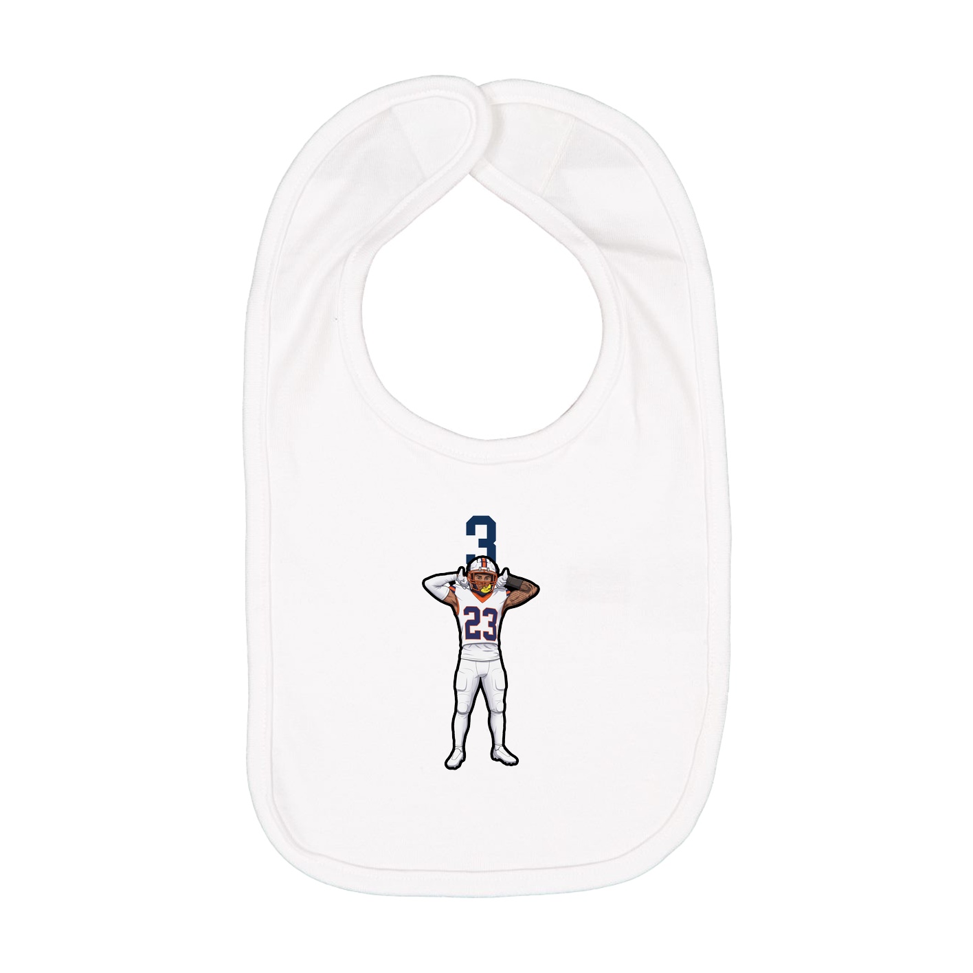 Infant Bib — Number Top in White