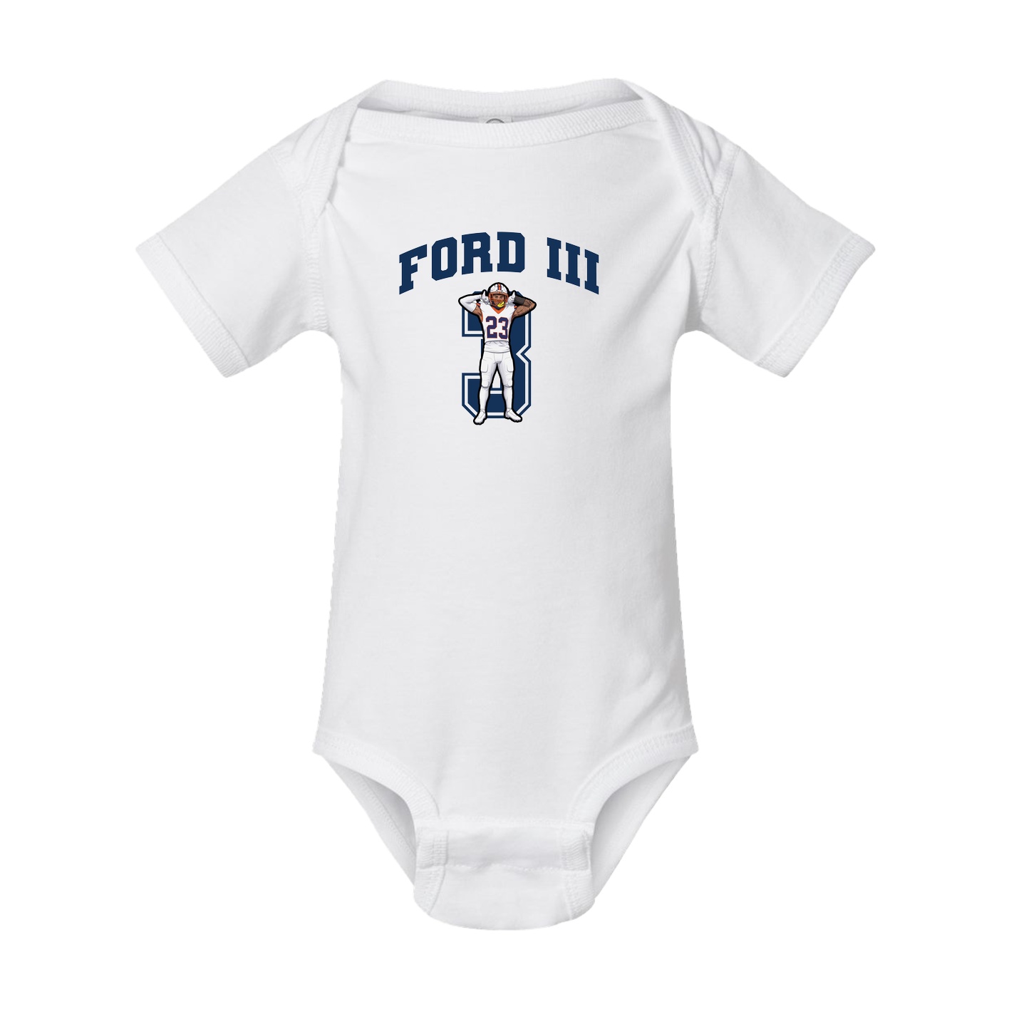 Baby Onesie — Number in White