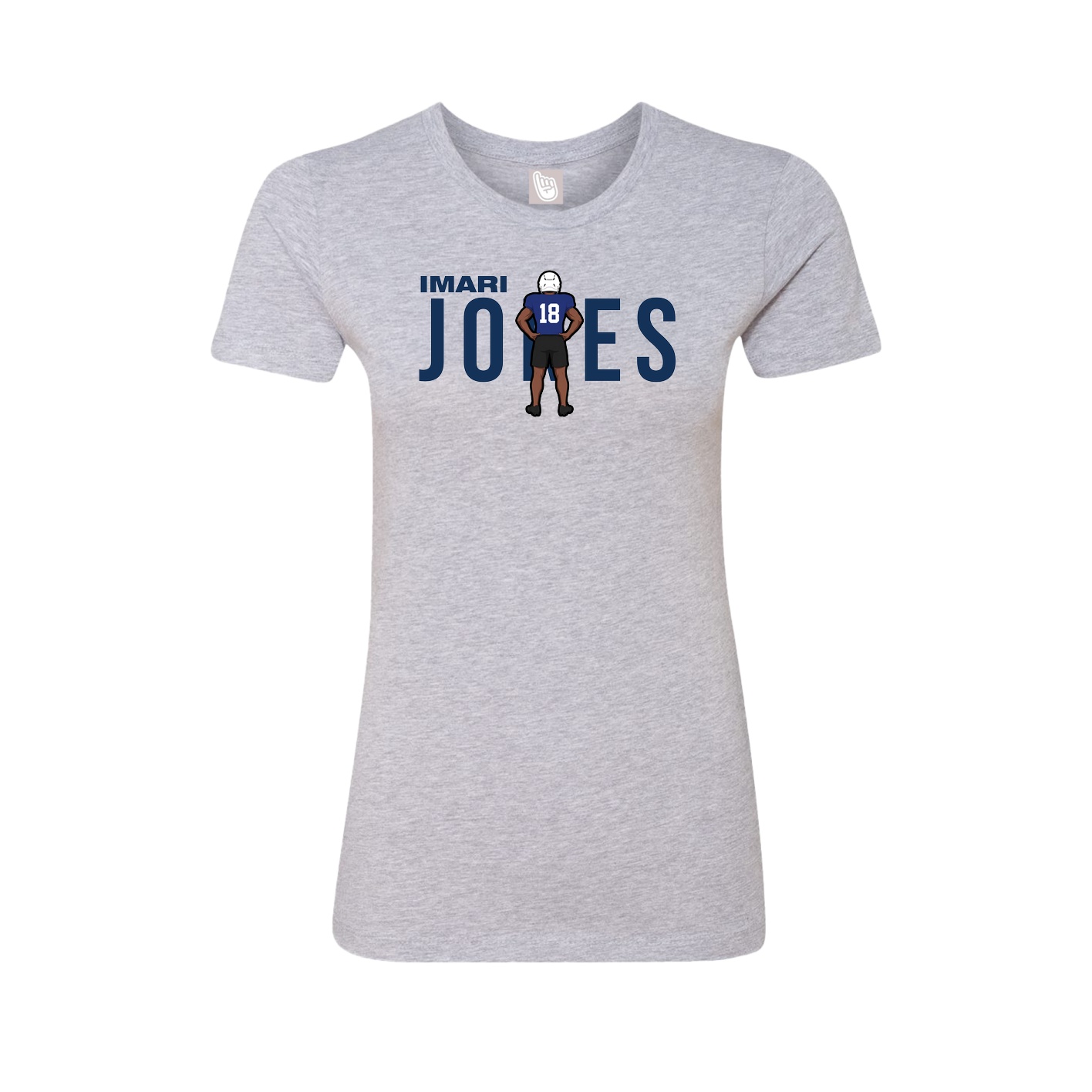 Fitted Women's Tee — Player Name in Grey