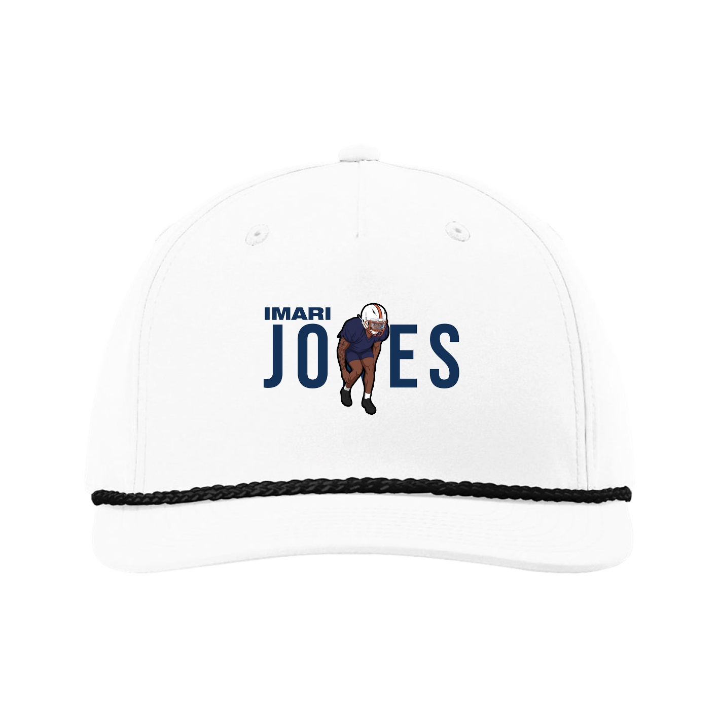 Five-Panel Classic Rope Cap — Player Name in White
