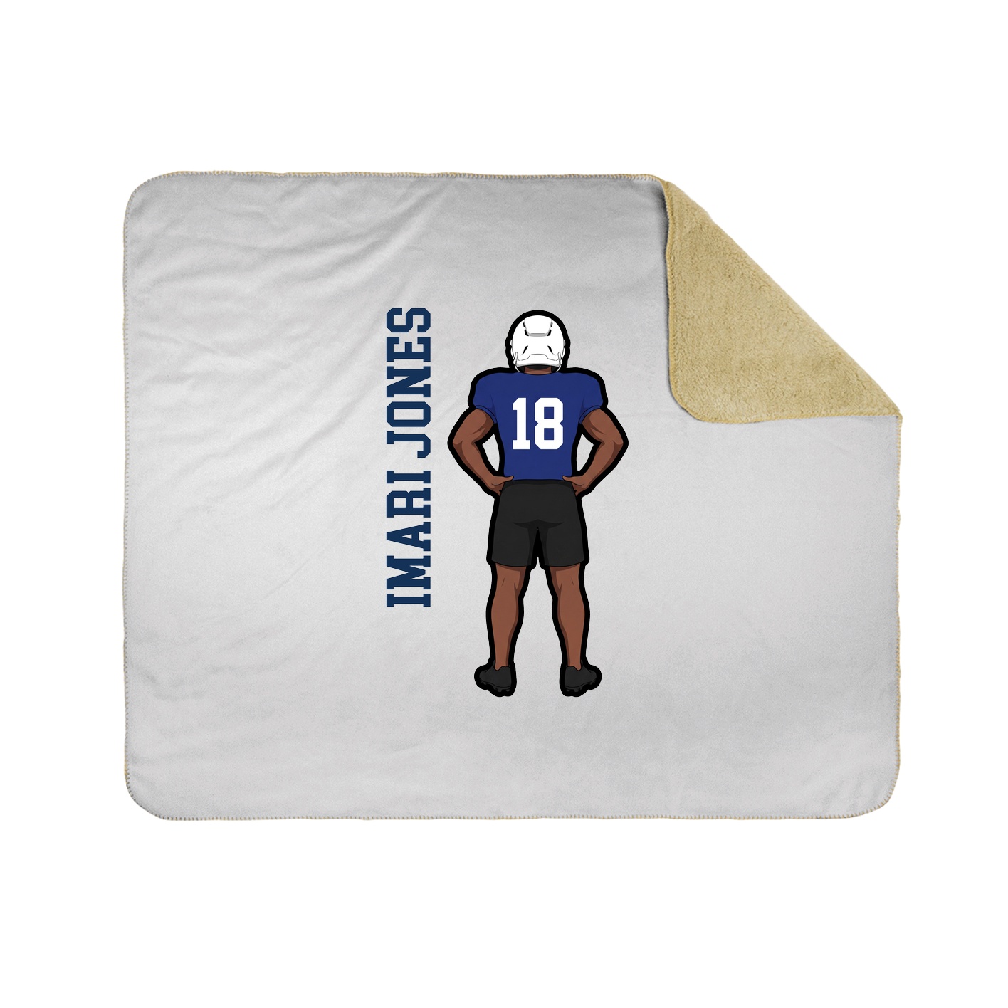 Throw Blanket — Name Vertical in White