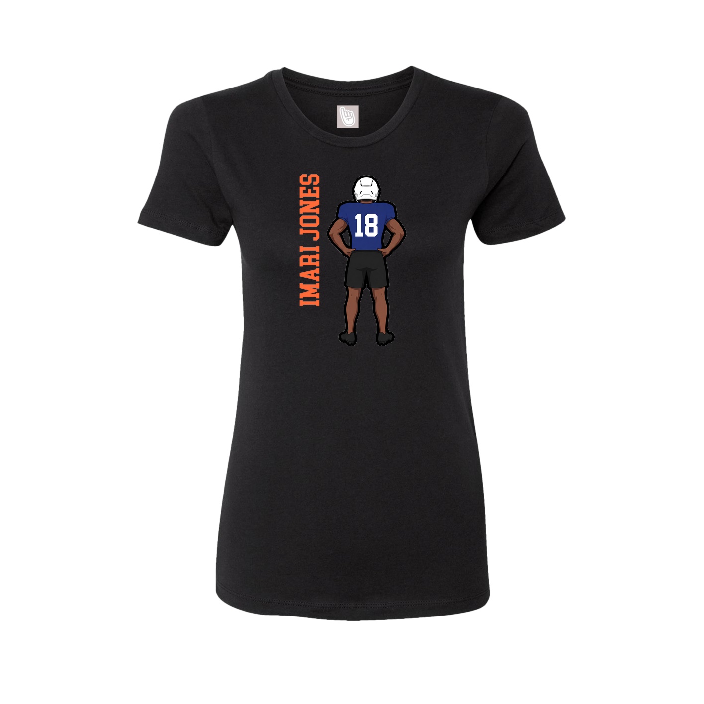Fitted Women's Tee — Name Vertical in Black