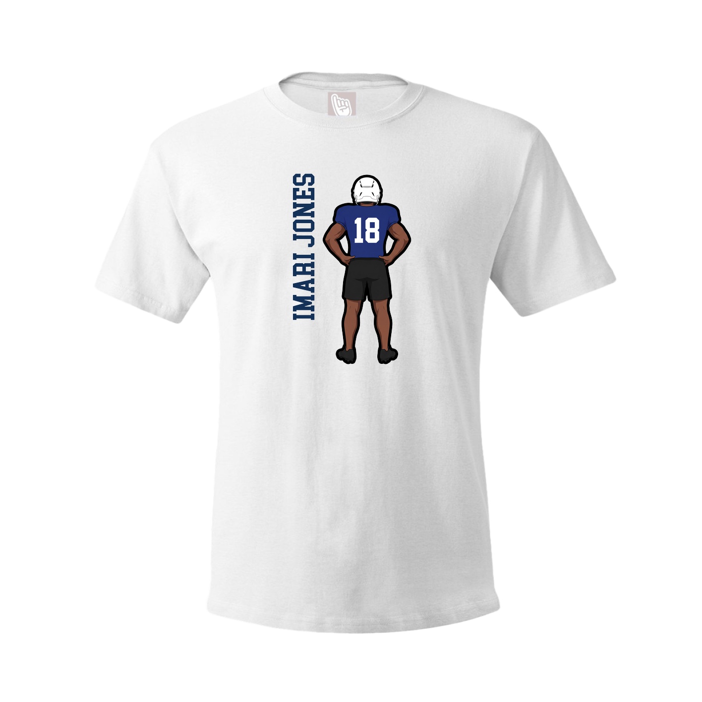 Youth Tee — Name Vertical in White