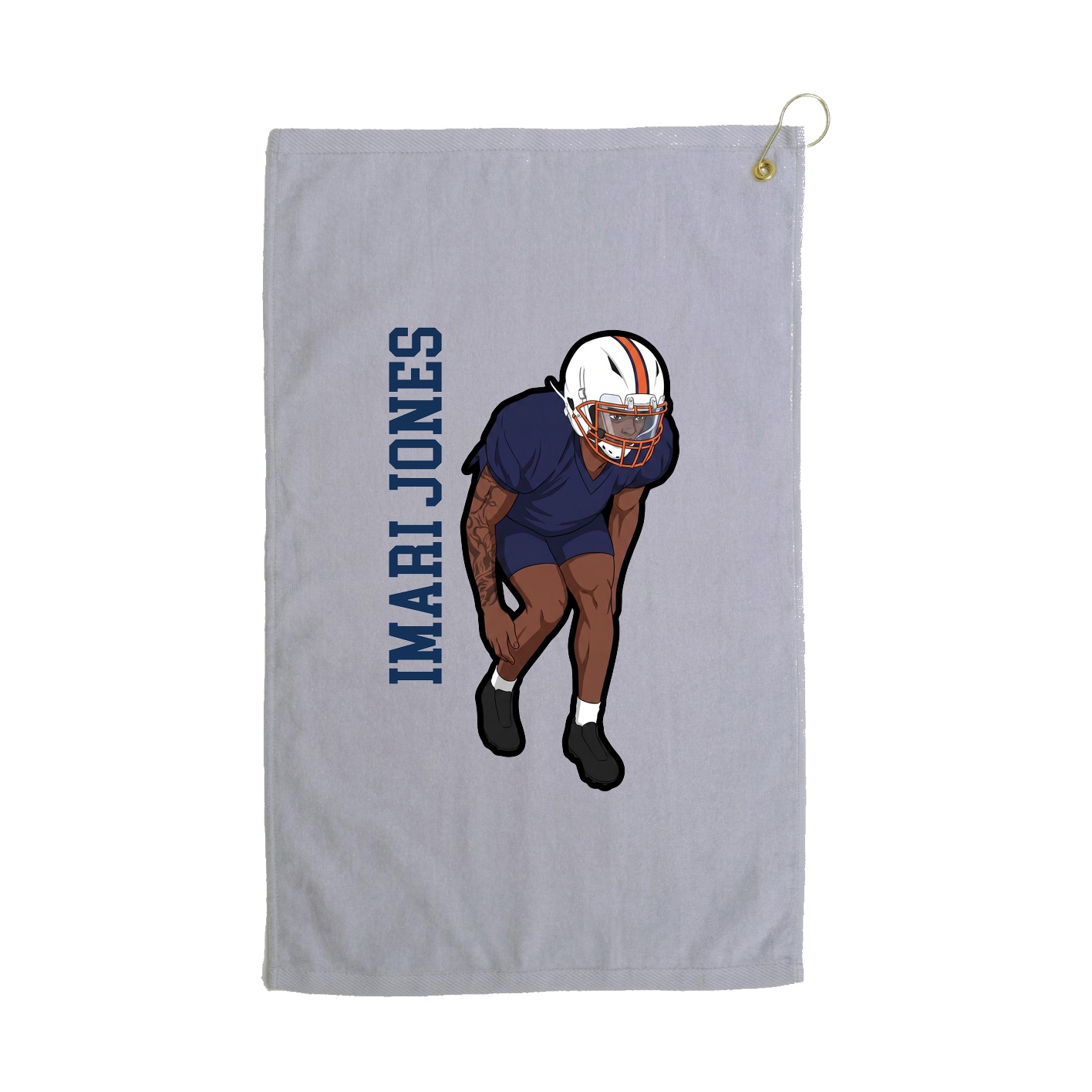 Golf Towel — Name Vertical in Grey
