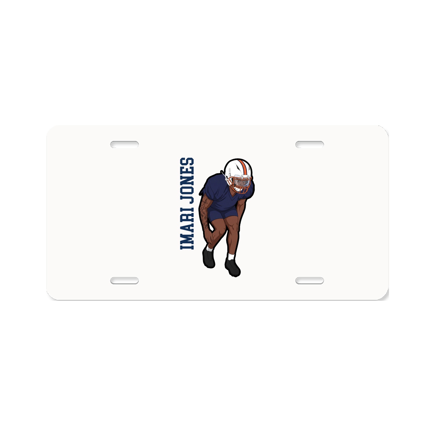 License Plate — Name Vertical in Classic