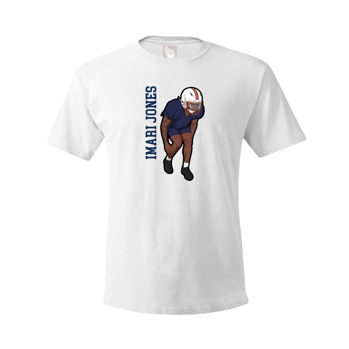 Tee — Name Vertical in White