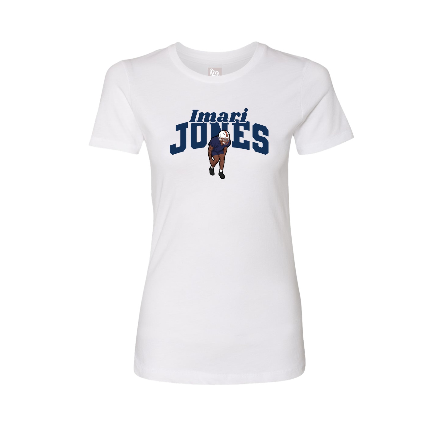 Fitted Women's Tee — Signature Arch in White