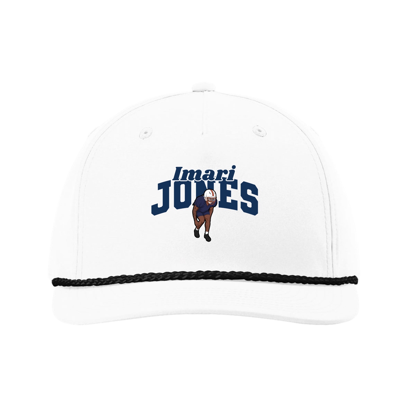 Five-Panel Classic Rope Cap — Signature Arch in White