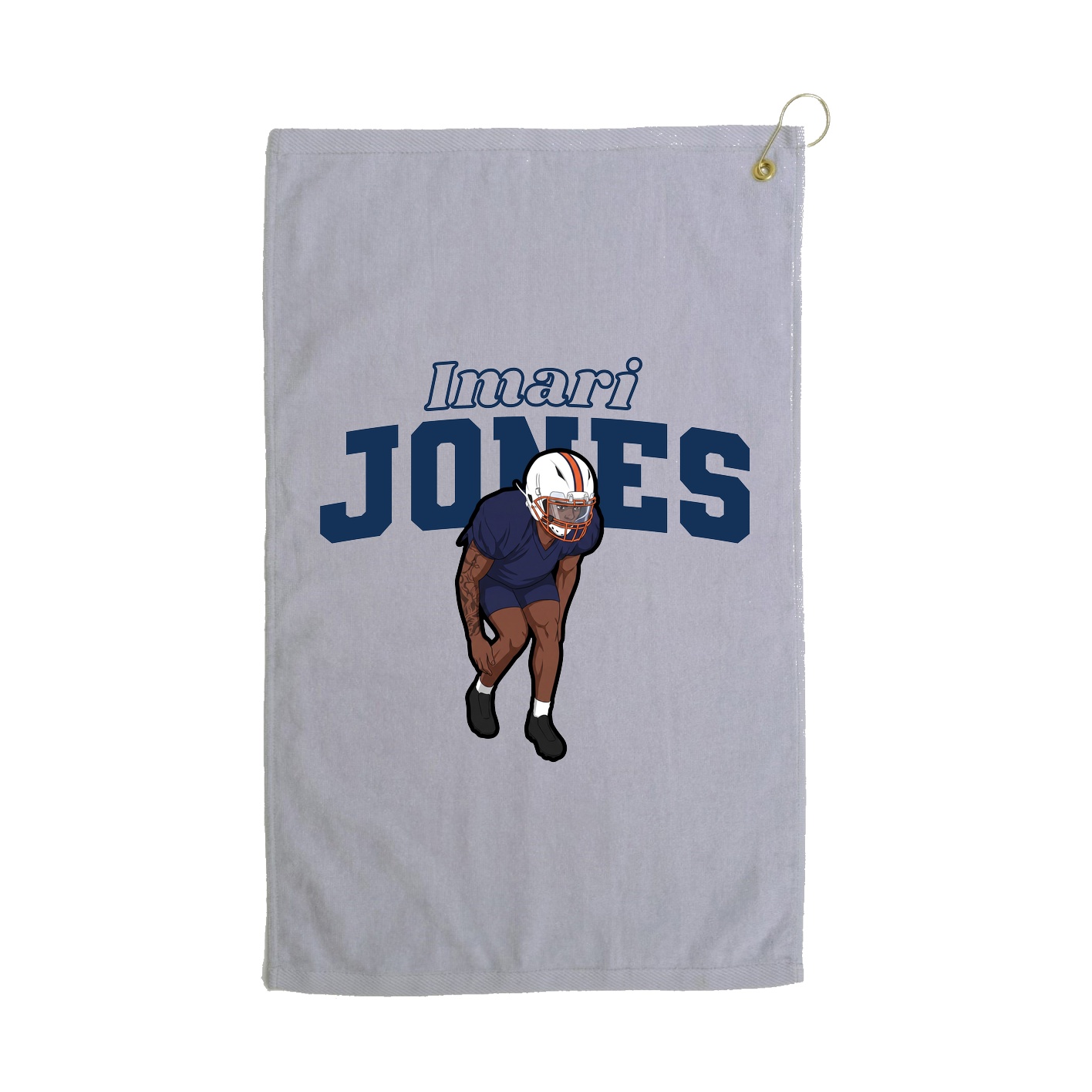 Golf Towel — Name Arch in Grey