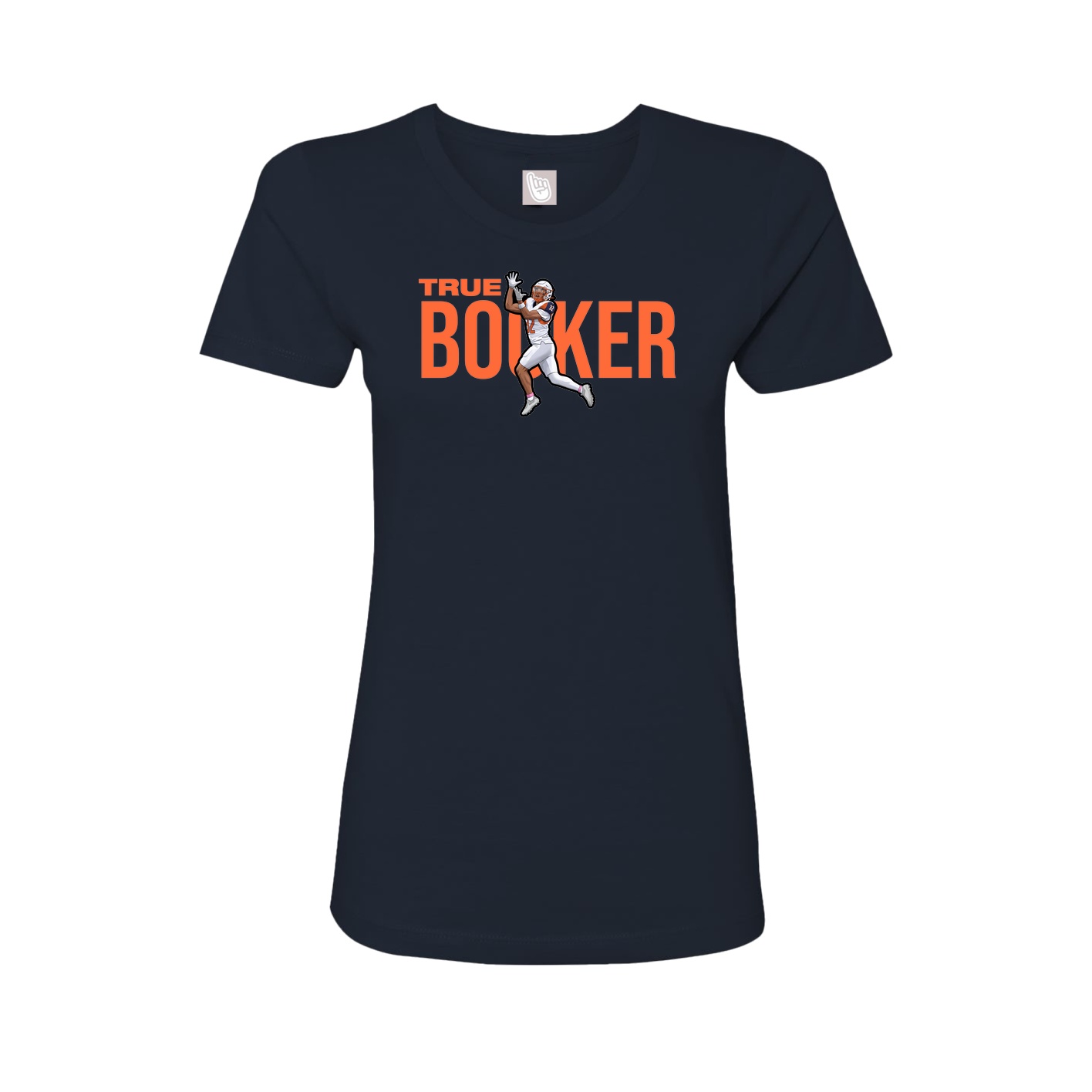 Fitted Women's Tee — Player Name in Navy