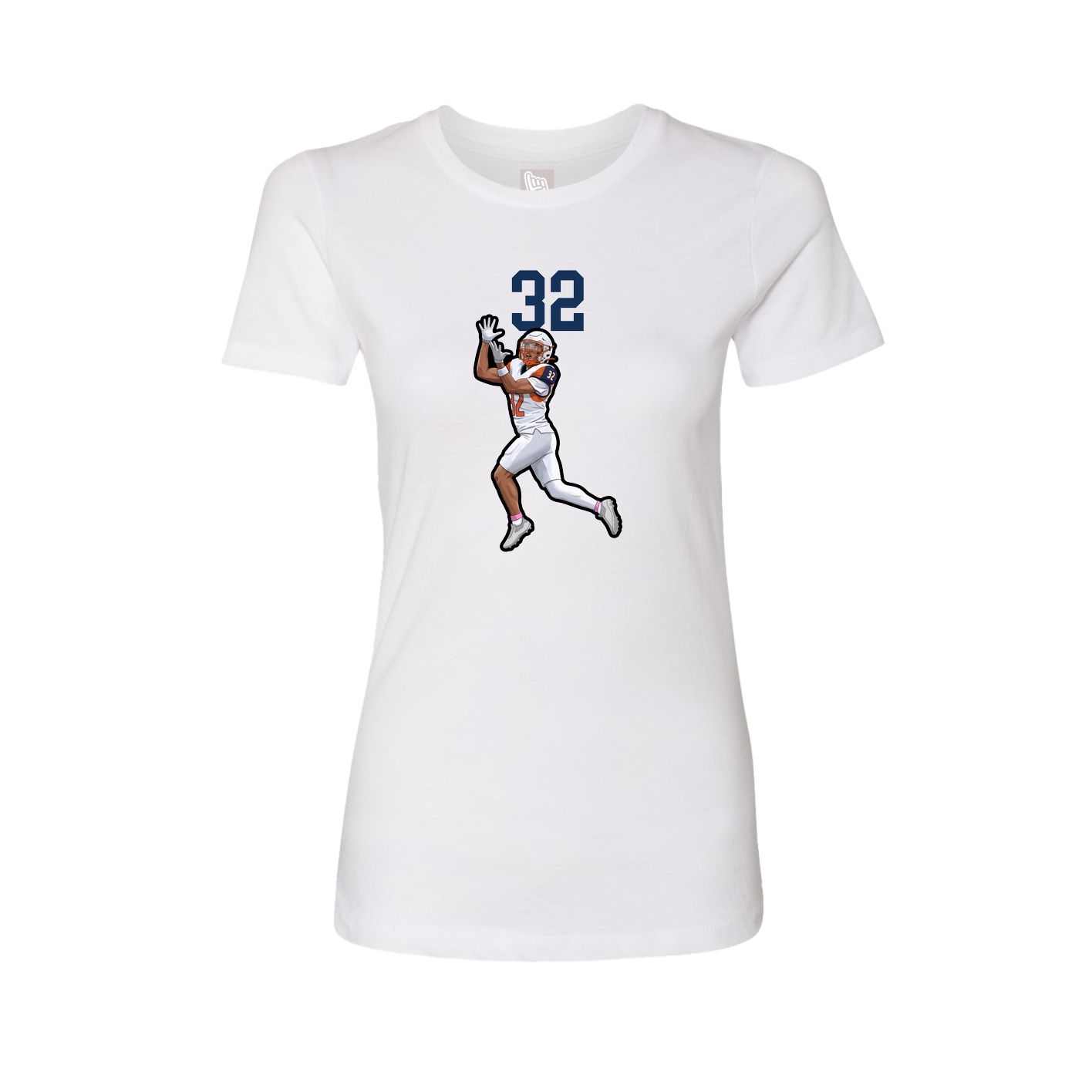 Fitted Women's Tee — Number Top in White