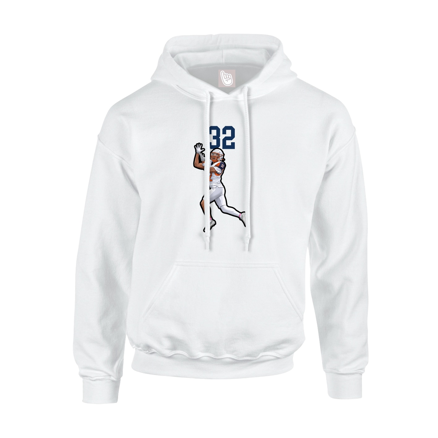 Youth Hoodie — Number Top in White