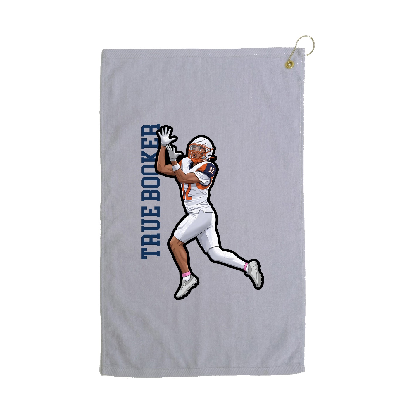 Golf Towel — Name Vertical in Grey