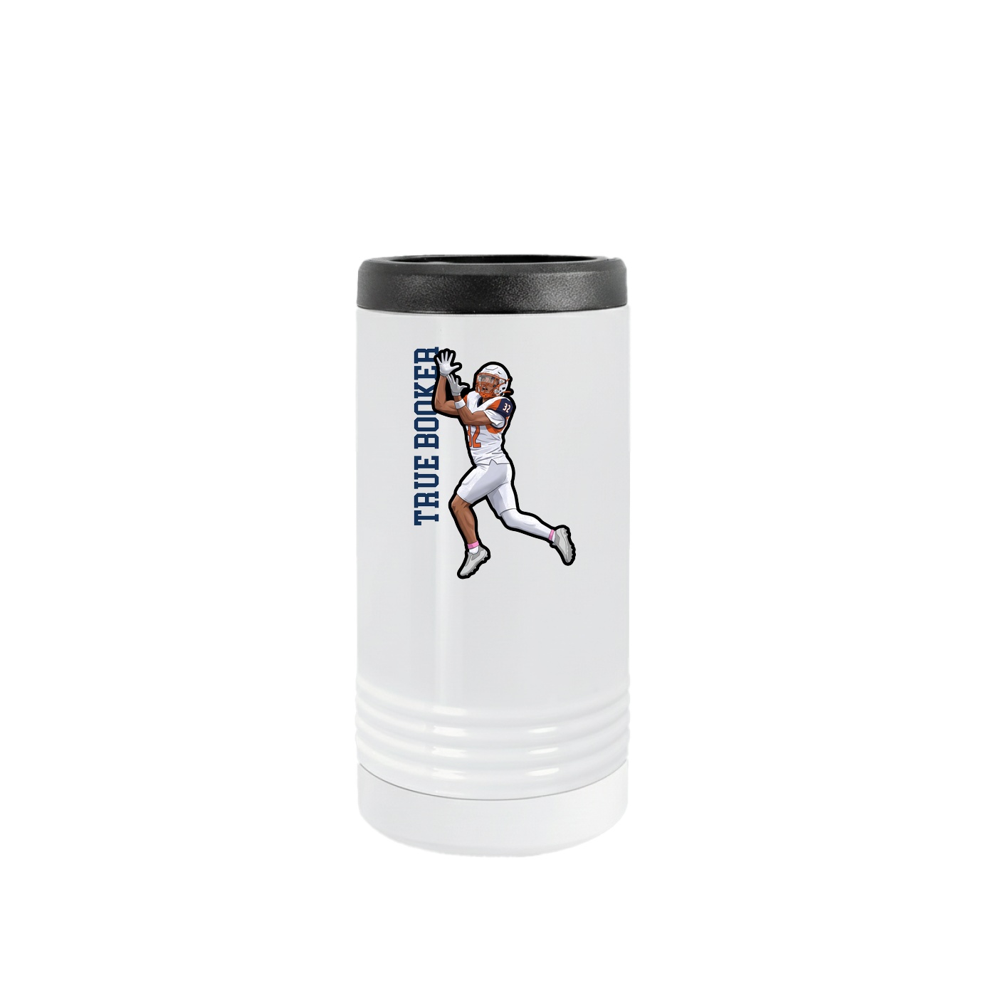 Slim Beverage Holder — Name Vertical in White