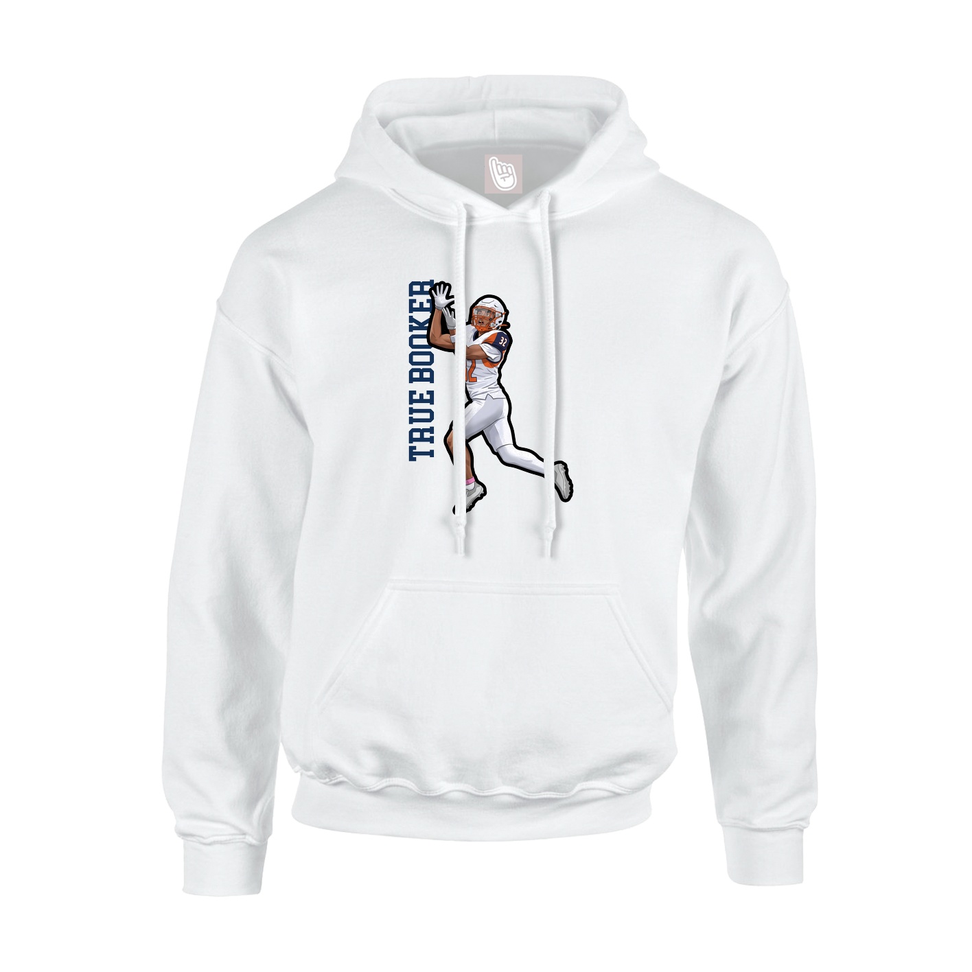 Hoodie — Name Vertical in White
