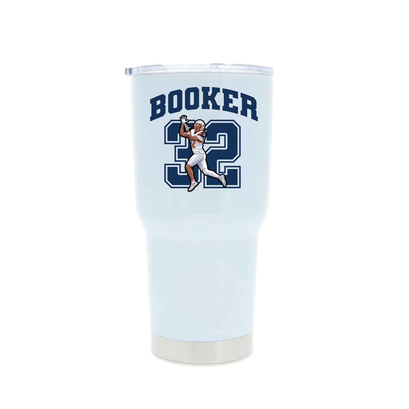 30oz Stainless Steel Tumbler — Number in White