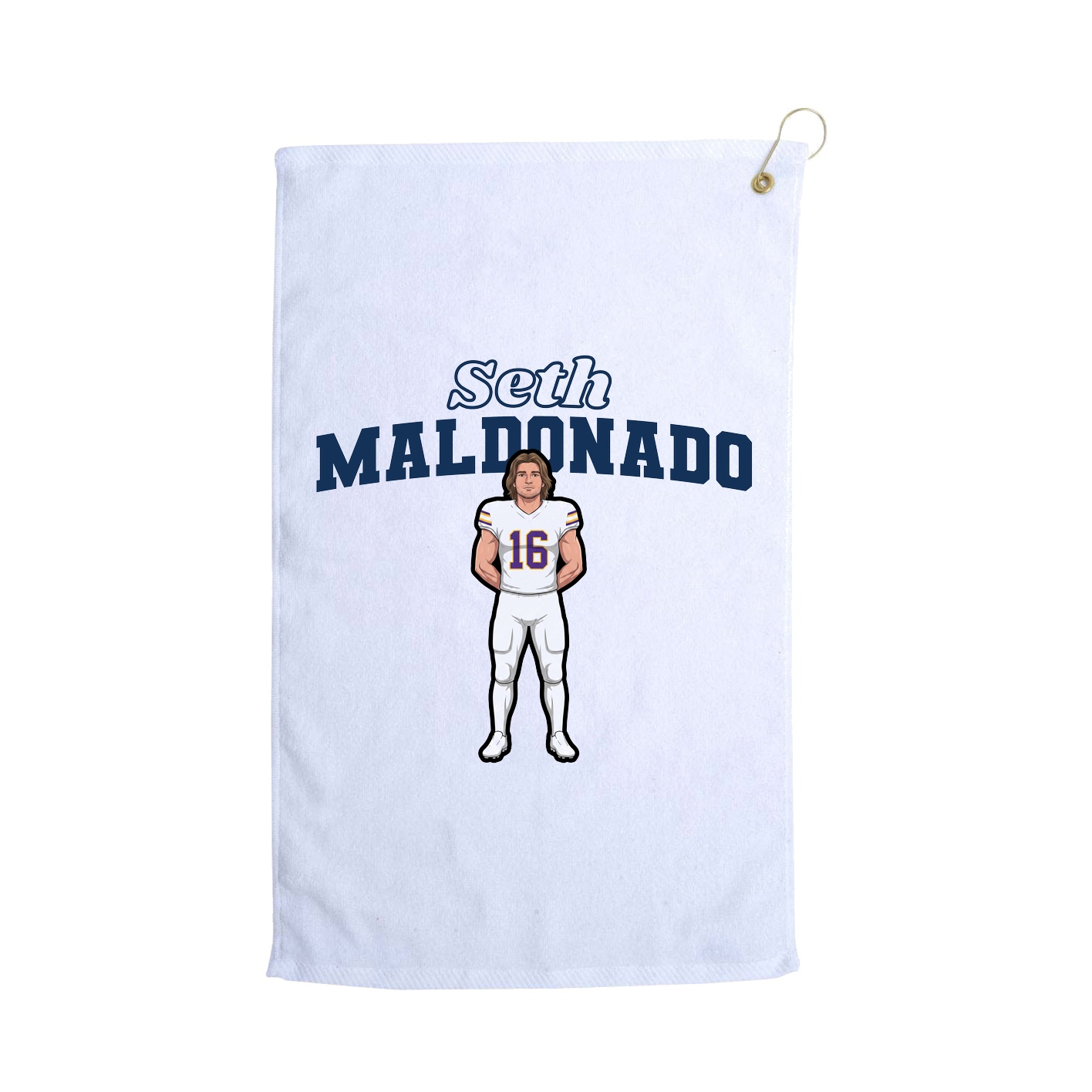 Golf Towel — Name Arch in White