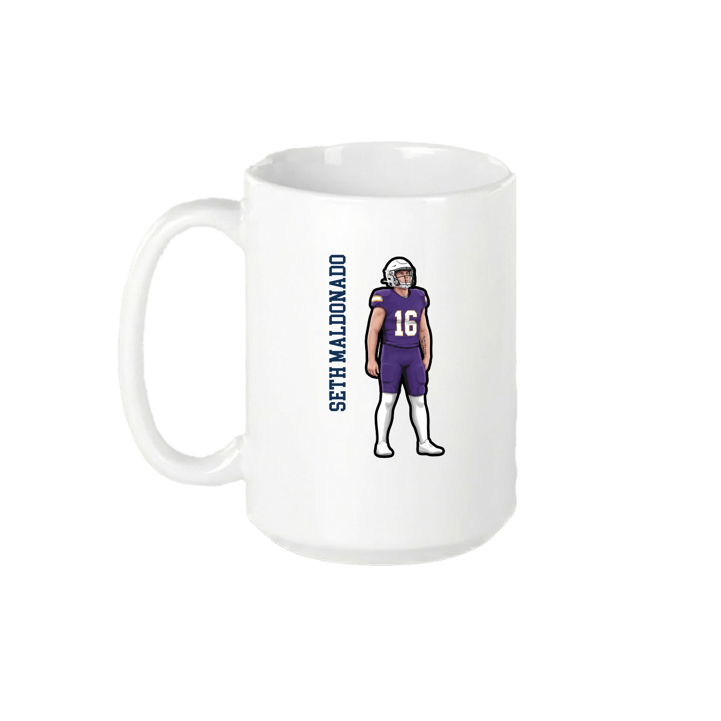 15oz Coffee Mug — Name Vertical in White
