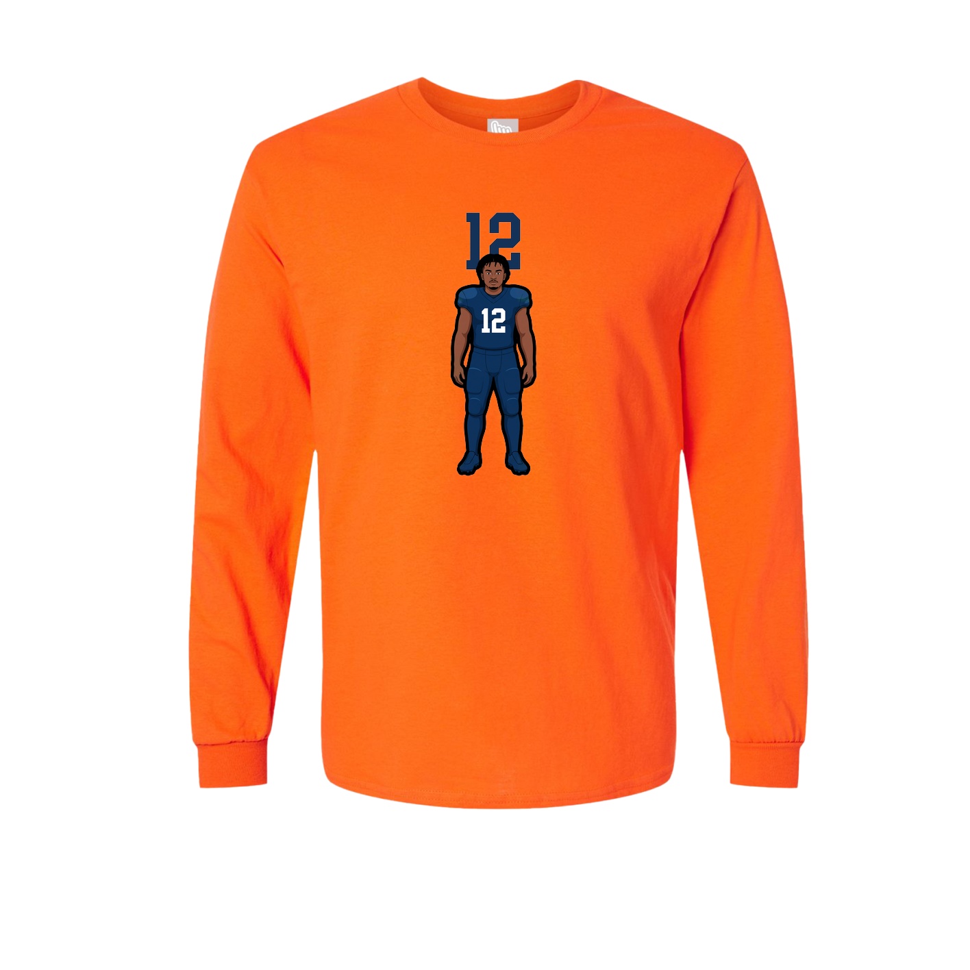 Long Sleeve Tee — Number Top in Orange
