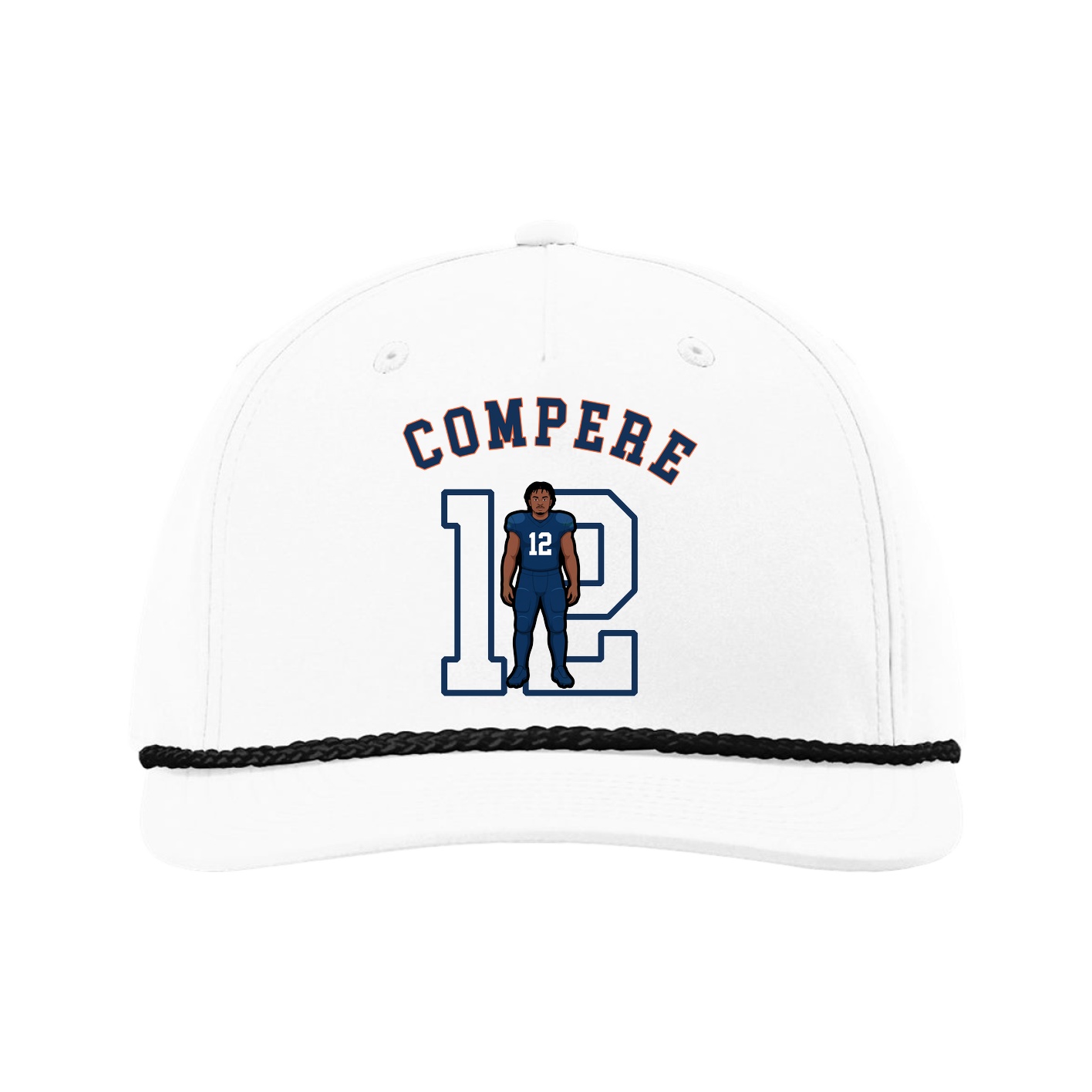 Five-Panel Classic Rope Cap — Shirsey Arch in White