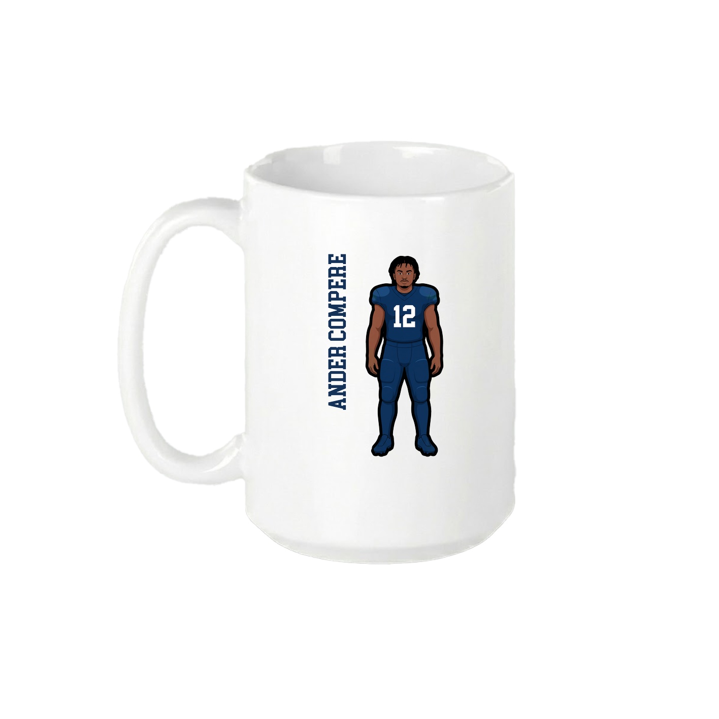 15oz Coffee Mug — Name Vertical in White