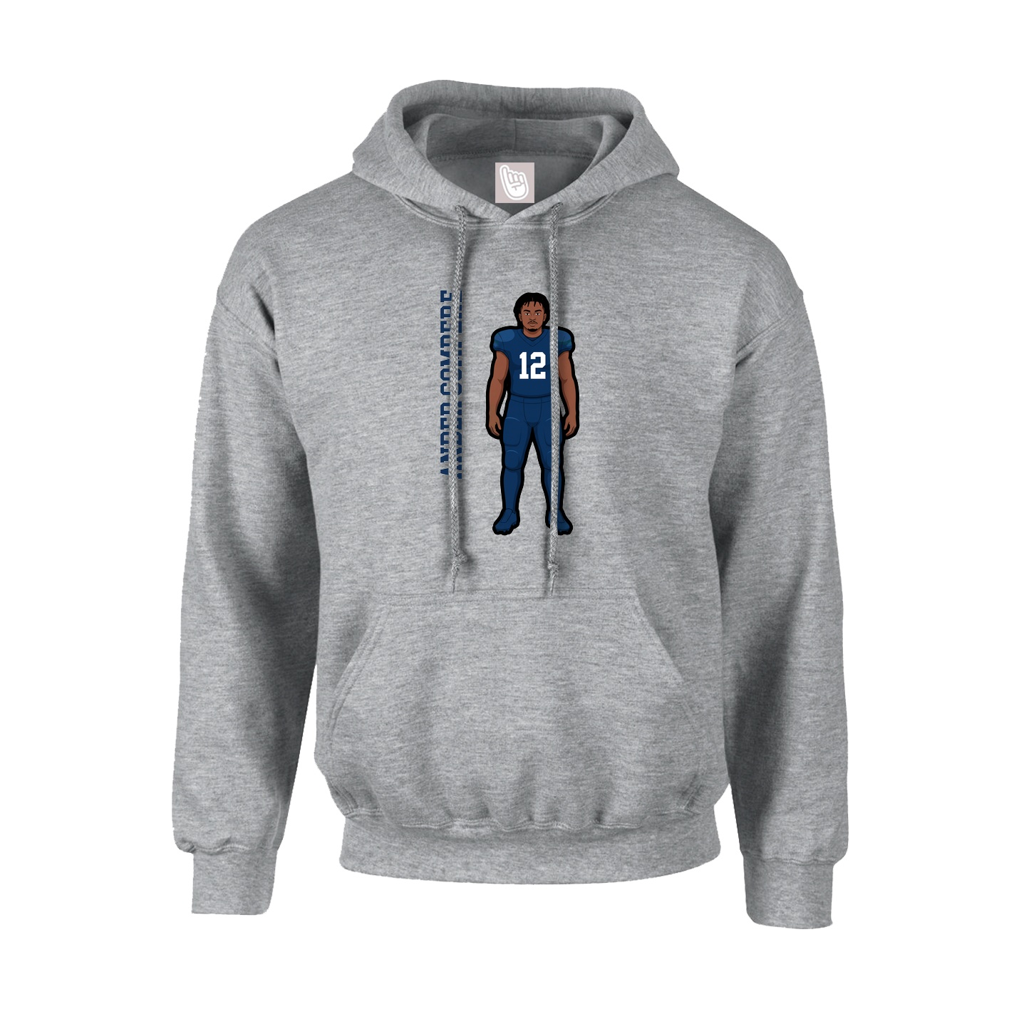 Youth Hoodie — Name Vertical in Grey