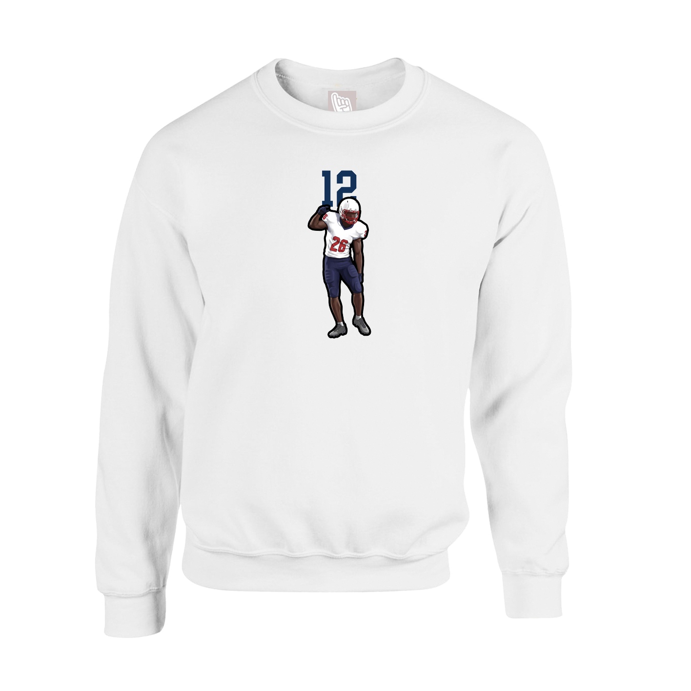Fleece Crew — Number Top in White