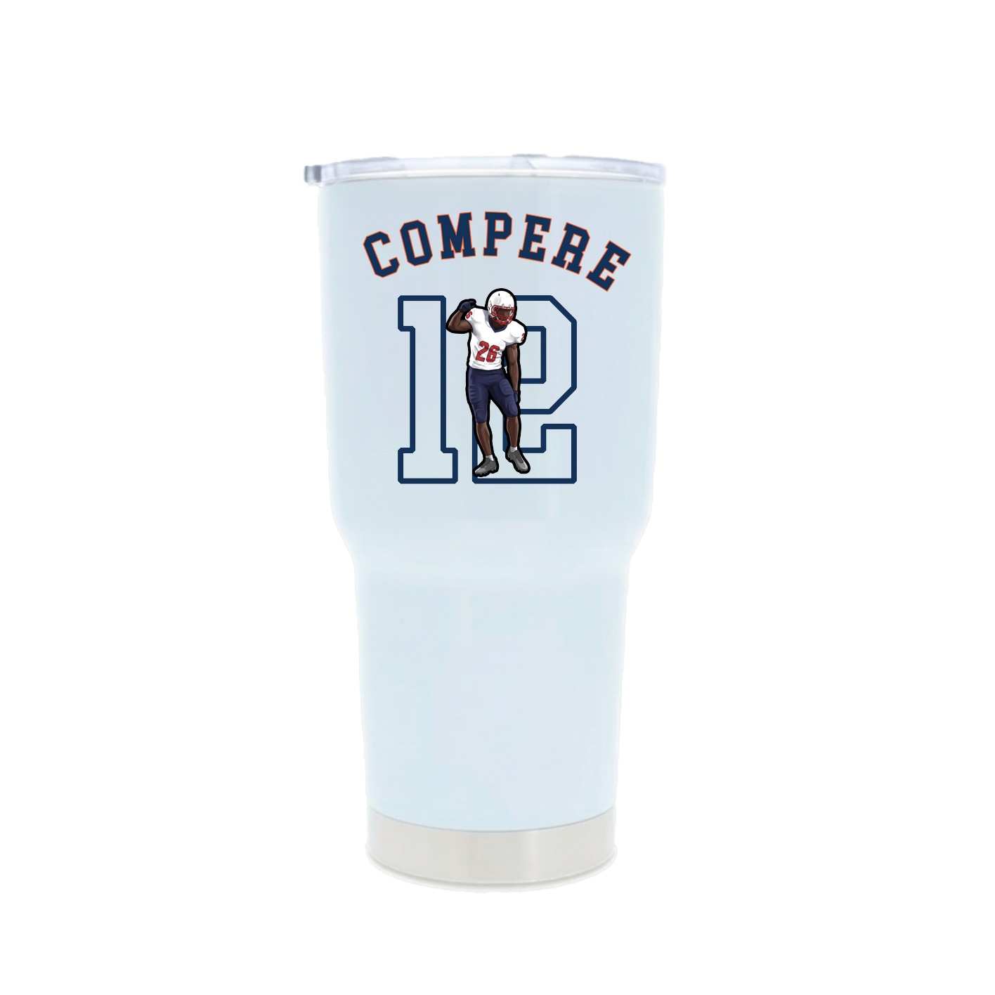 30oz Stainless Steel Tumbler — Shirsey Arch in White
