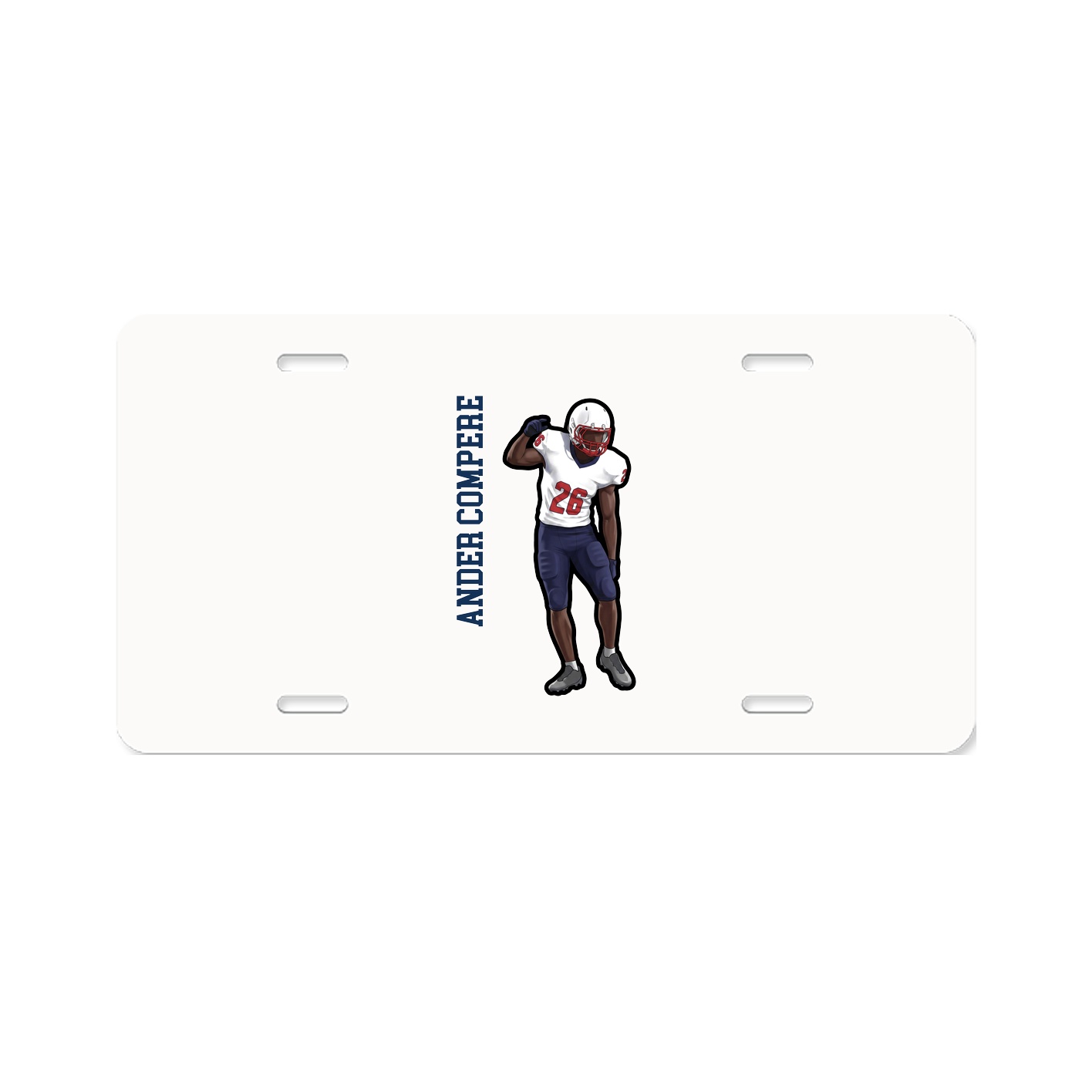 License Plate — Name Vertical in Classic