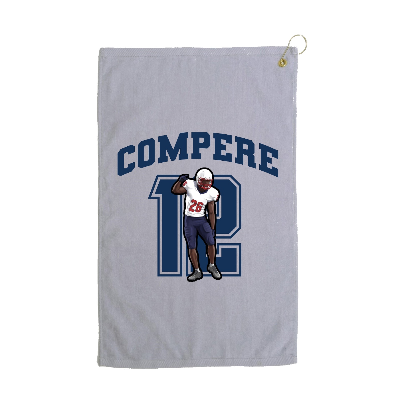 Golf Towel — Number in Grey