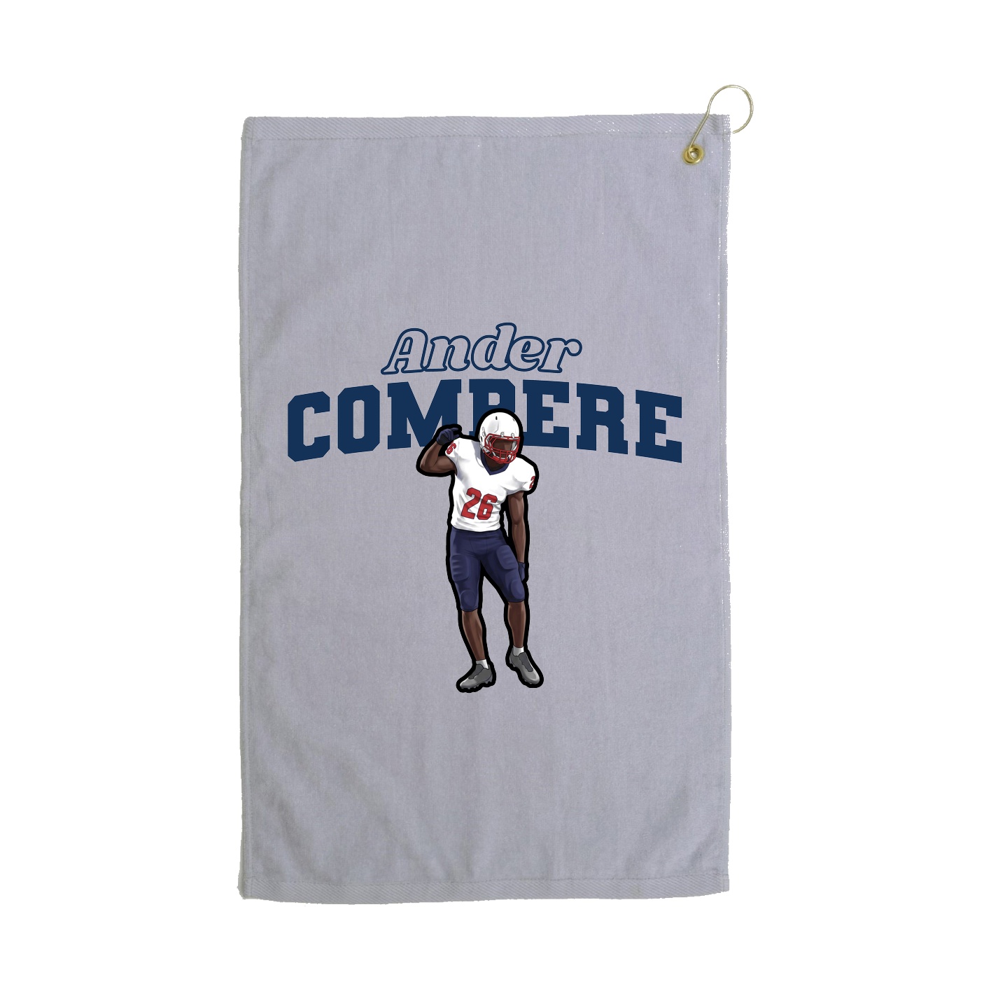 Golf Towel — Name Arch in Grey