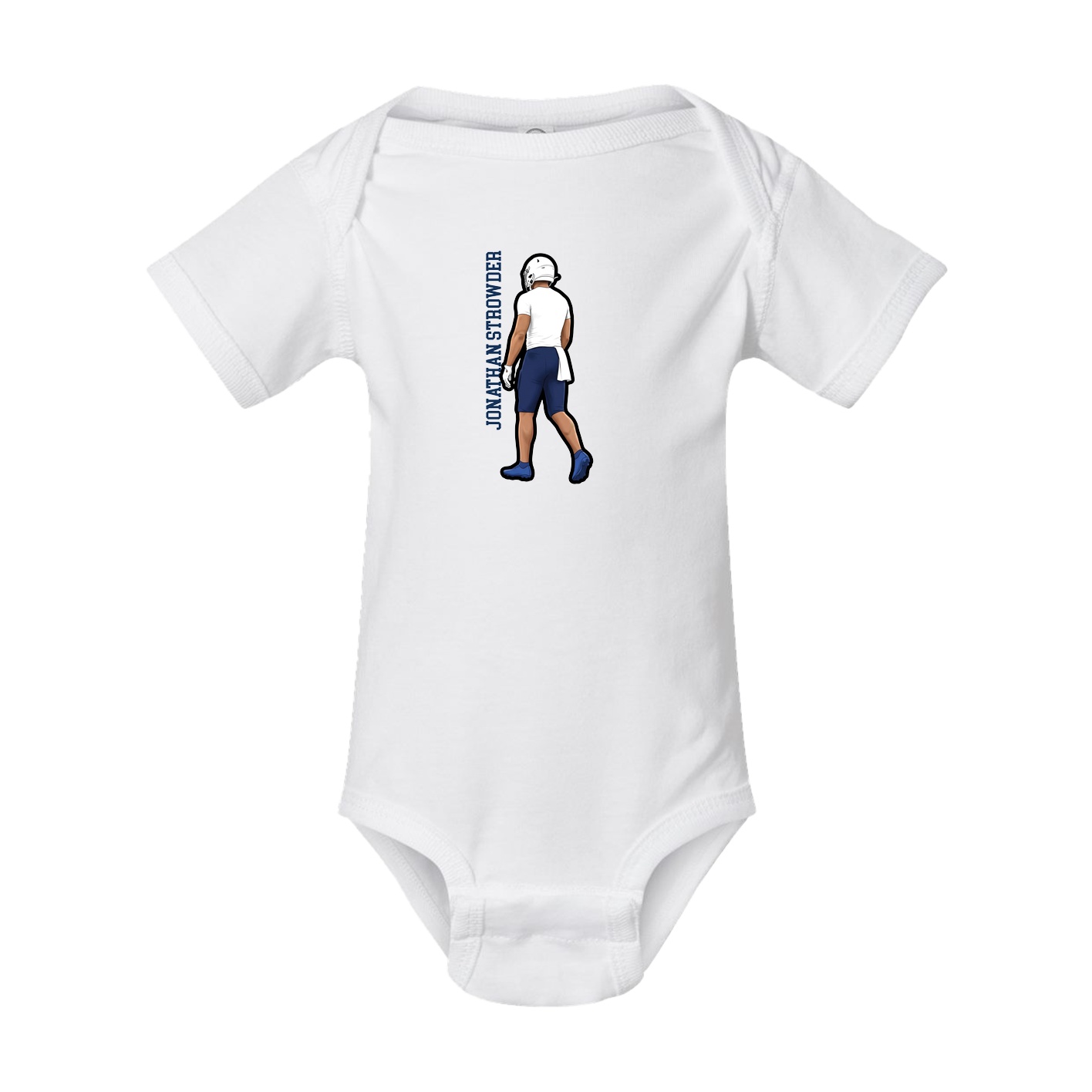 Baby Onesie — Name Vertical in White