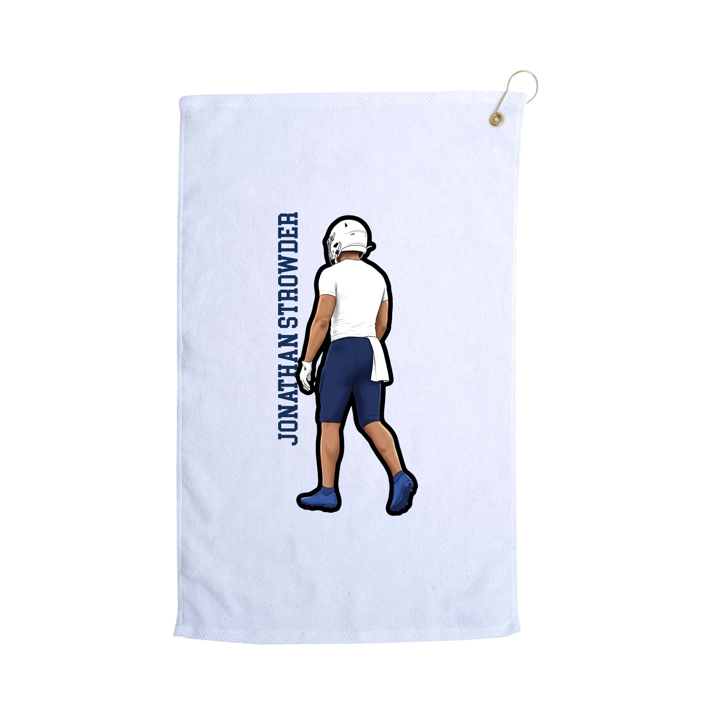 Golf Towel — Name Vertical in White