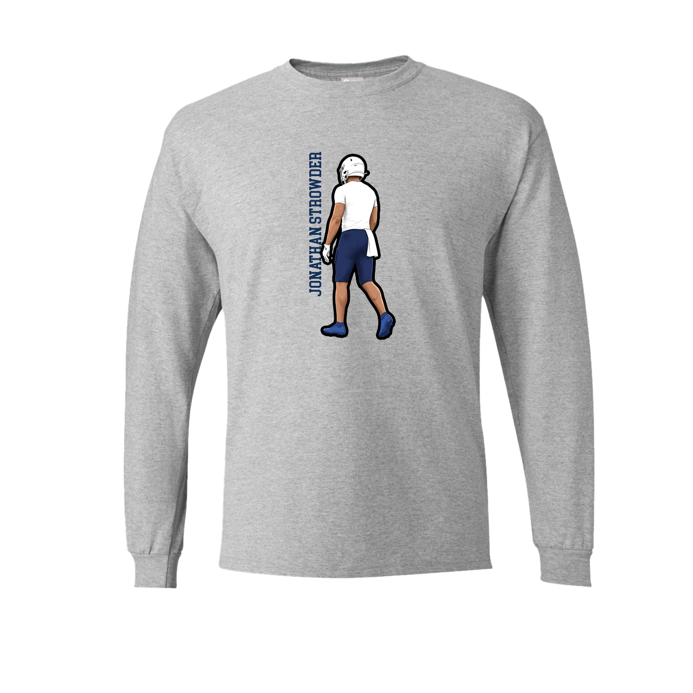 Long Sleeve Tee — Name Vertical in Grey