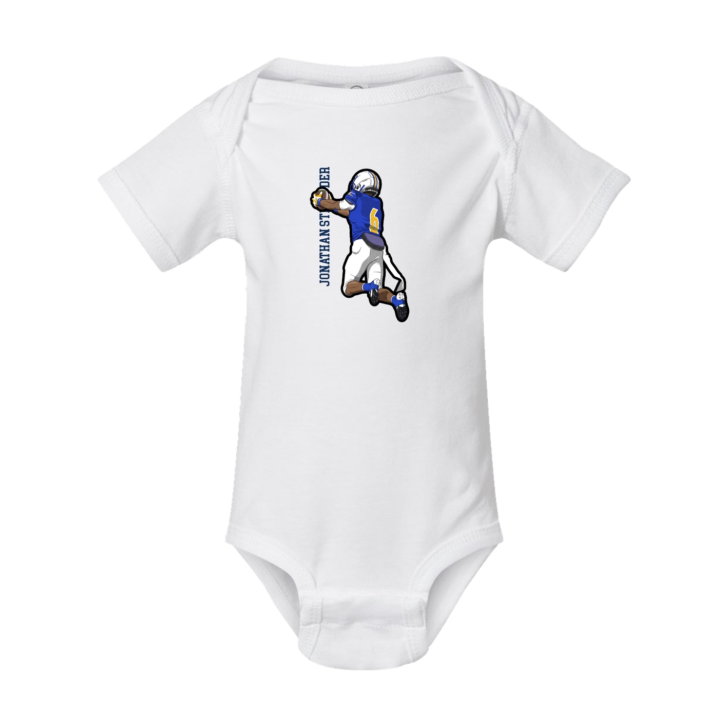 Baby Onesie — Name Vertical in White
