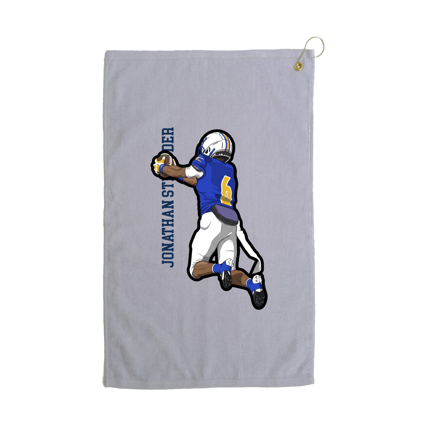 Golf Towel — Name Vertical in Grey