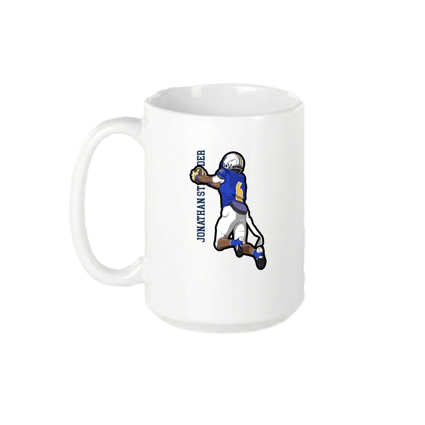15oz Coffee Mug — Name Vertical in White