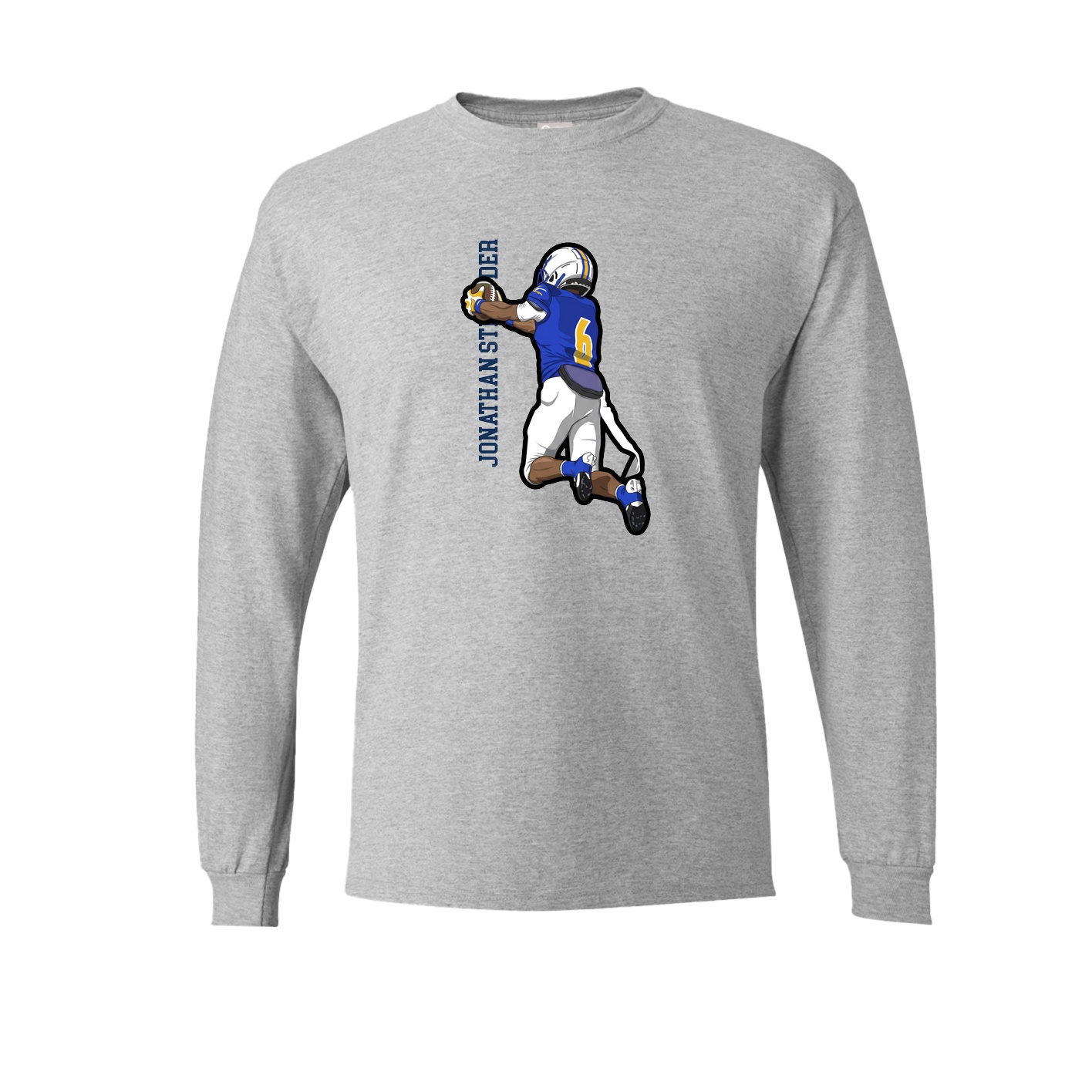 Long Sleeve Tee — Name Vertical in Grey