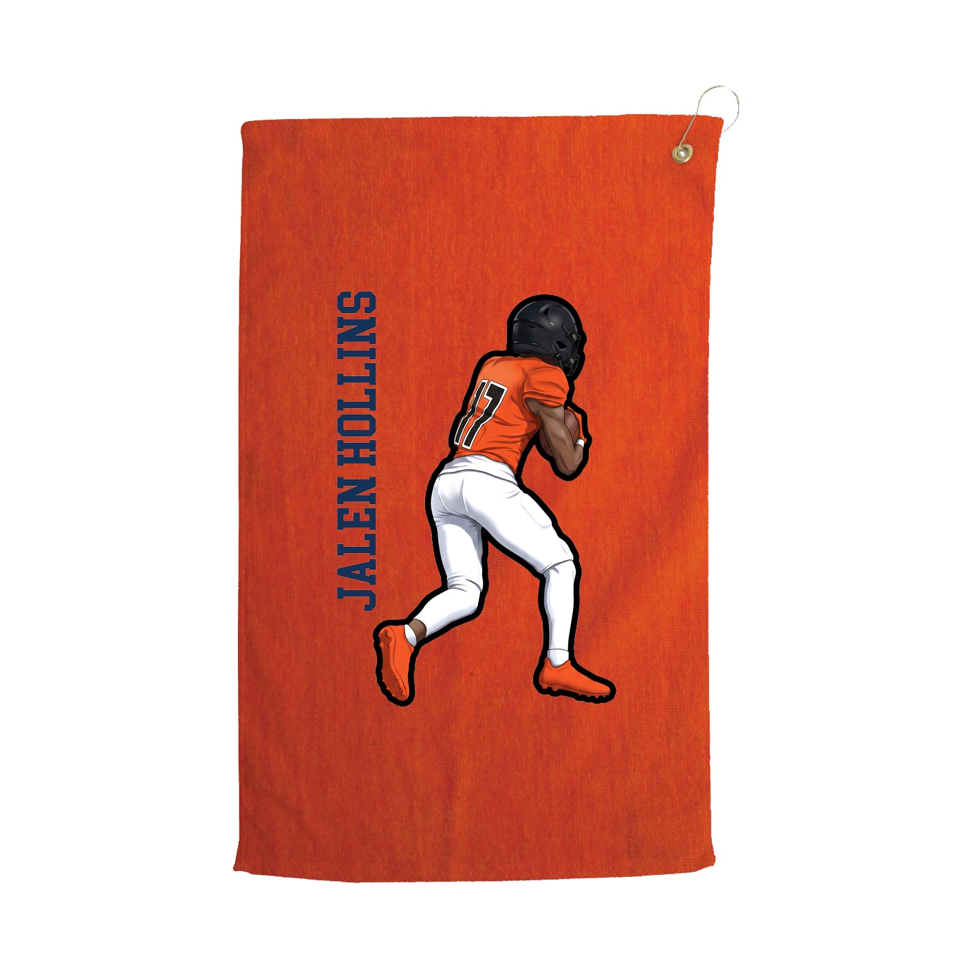 Golf Towel — Name Vertical in Orange