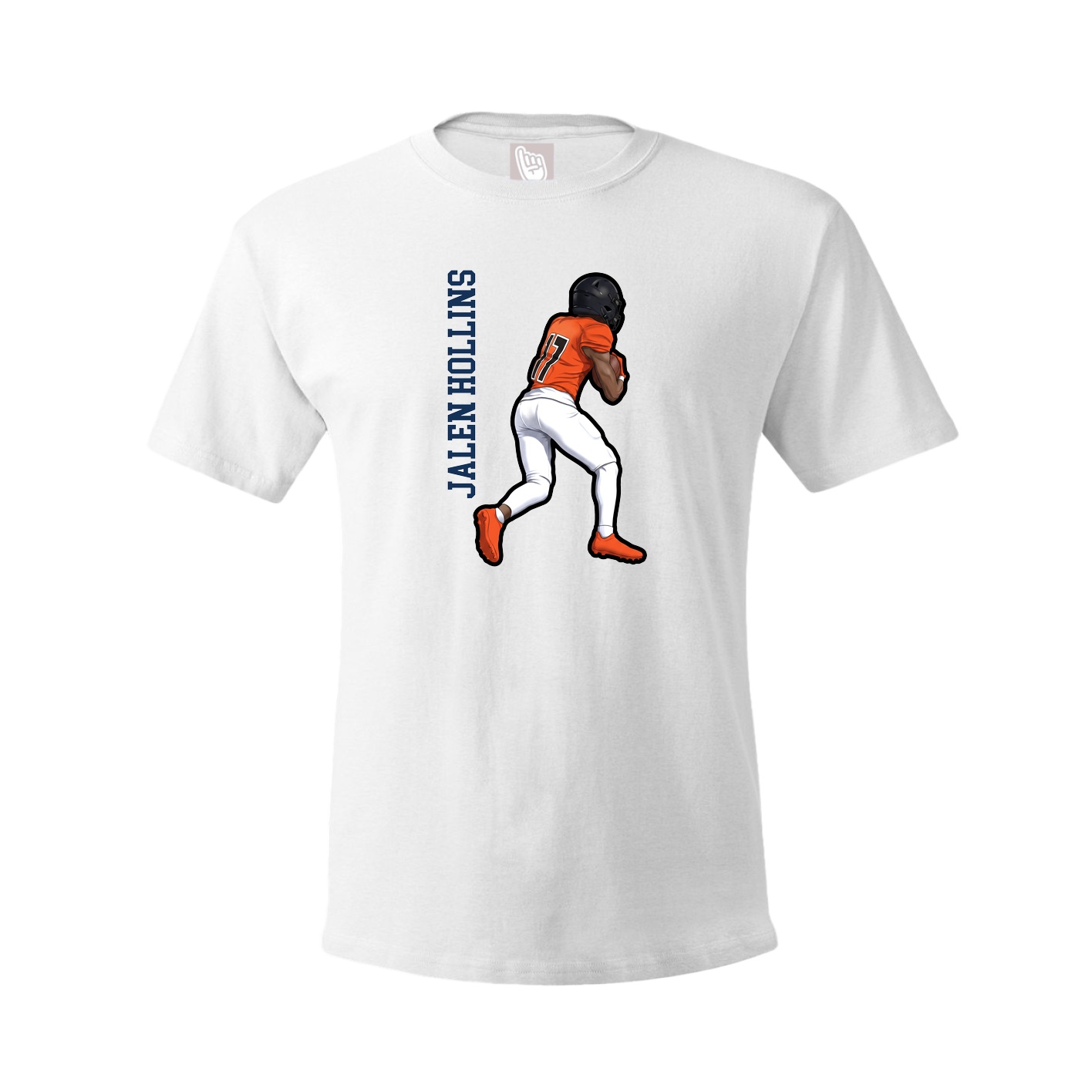 Tee — Name Vertical in White
