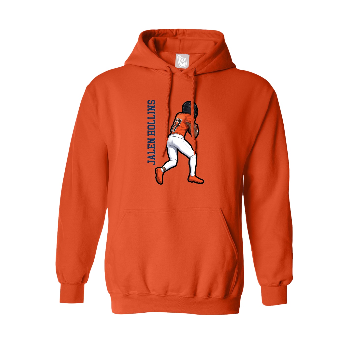 Hoodie — Name Vertical in Orange
