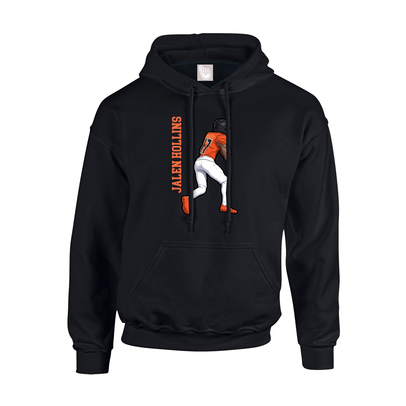 Youth Hoodie — Name Vertical in Black