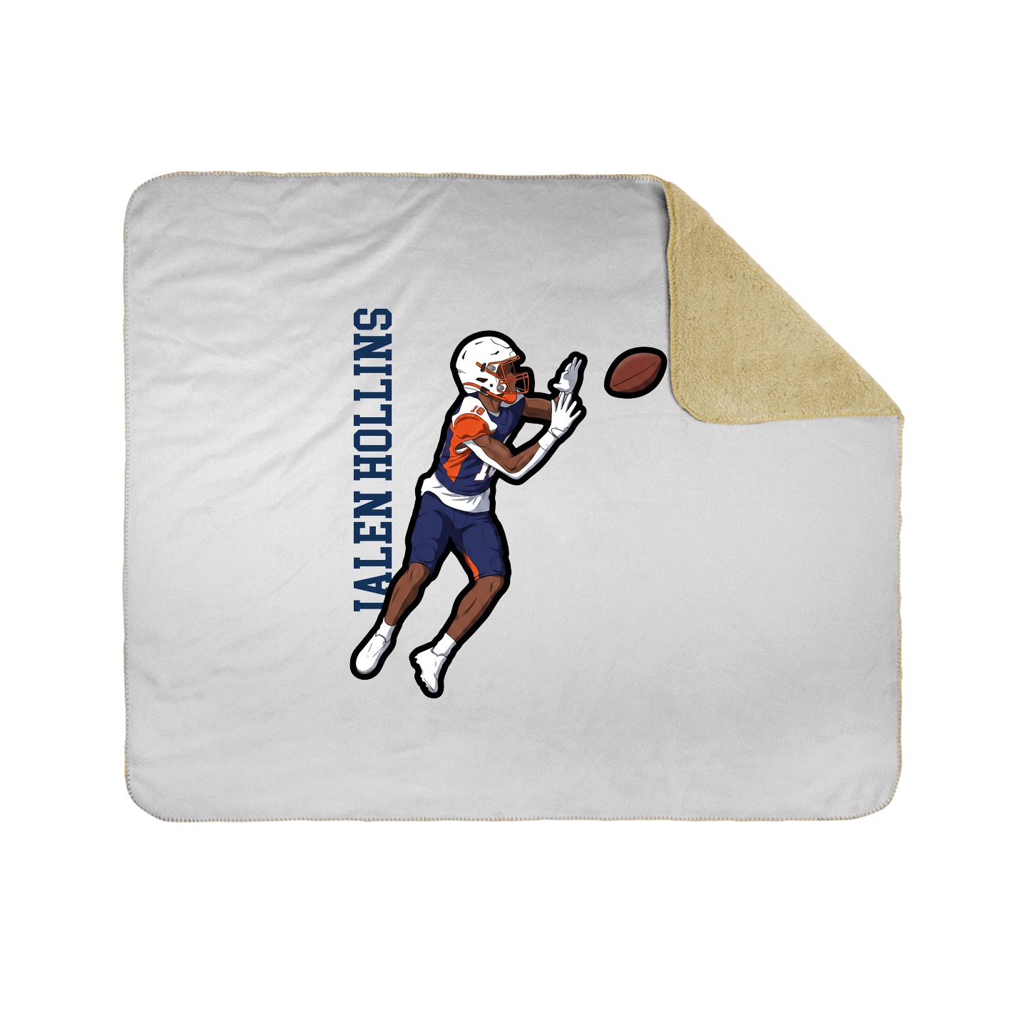 Throw Blanket — Name Vertical in White