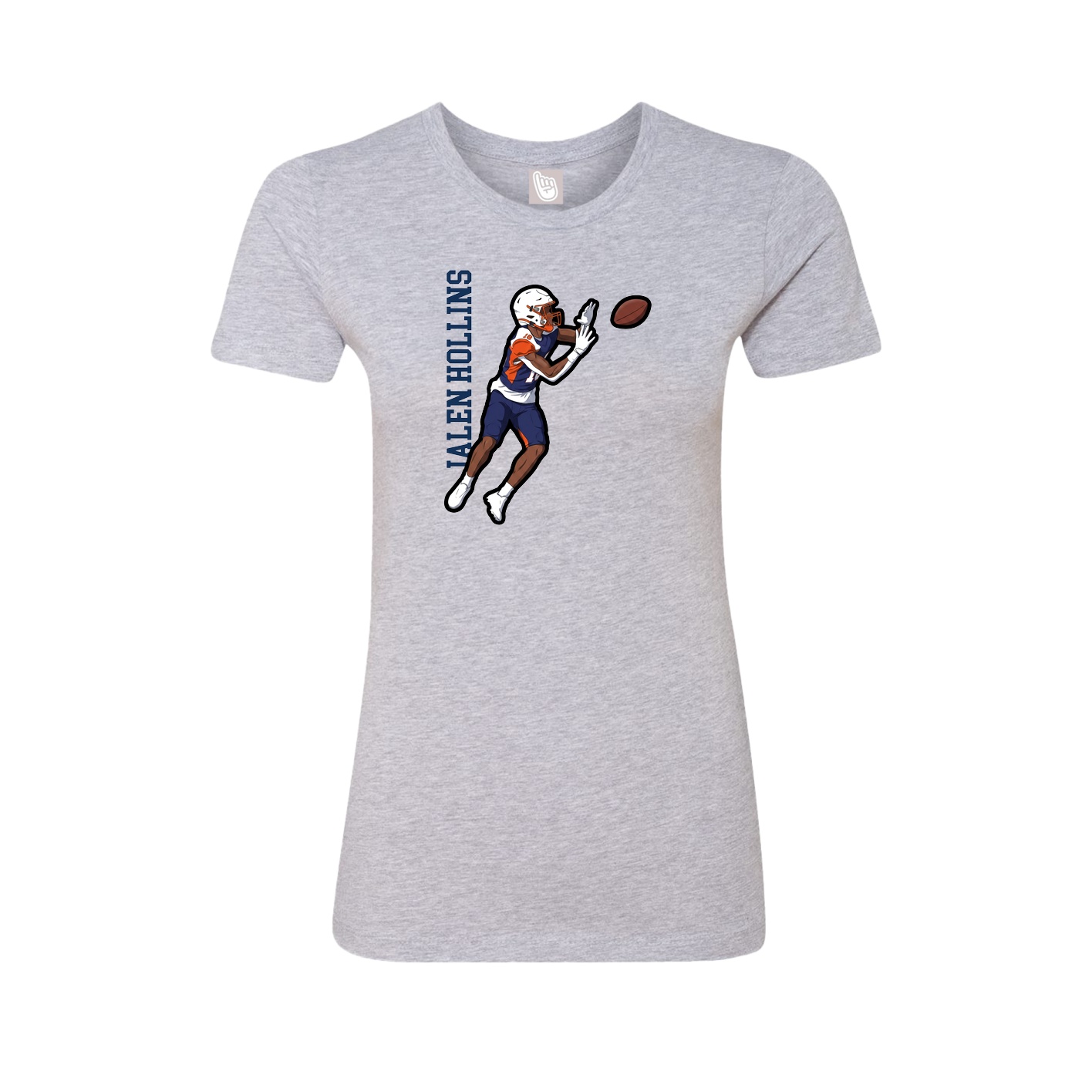 Womens Tee — Name Vertical in Grey