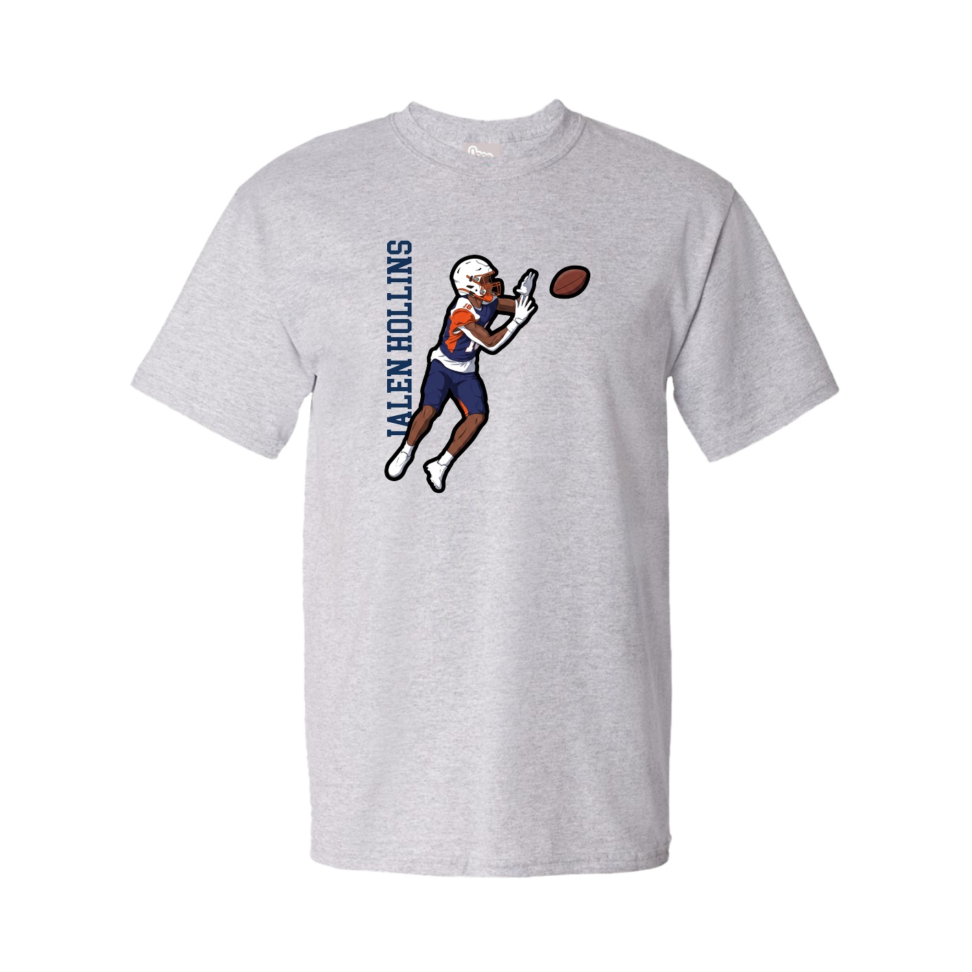 Youth Tee — Name Vertical in Grey